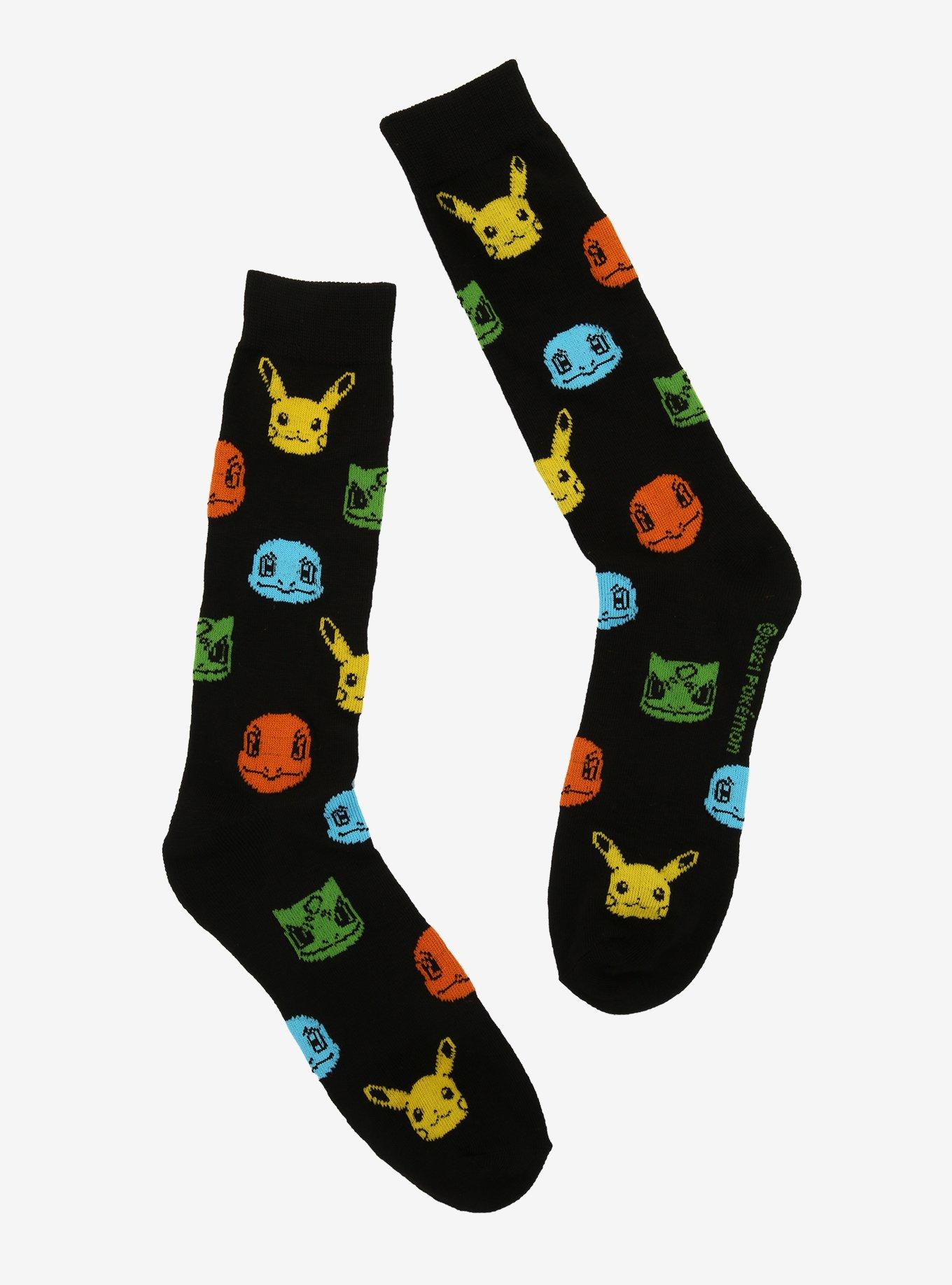 Pokemon Starters Black Crew Socks