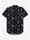 Disney The Nightmare Before Christmas Scenic Woven Button-Up - BoxLunch Exclusive, BLACK, hi-res