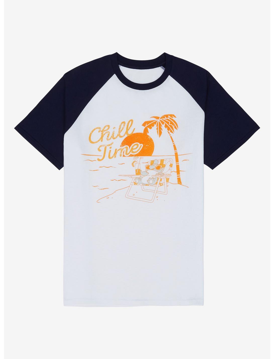 Our Universe Disney Lilo & Stitch Chill Time Raglan T-Shirt - BoxLunch Exclusive, OFF WHITE, hi-res