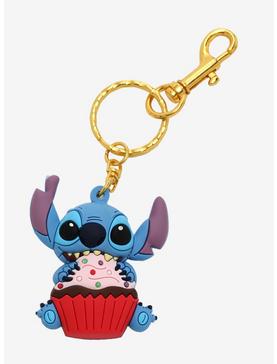 Loungefly Disney Lilo & Stitch Stitch with Cupcake 3D Keychain - BoxLunch Exclusive, , hi-res