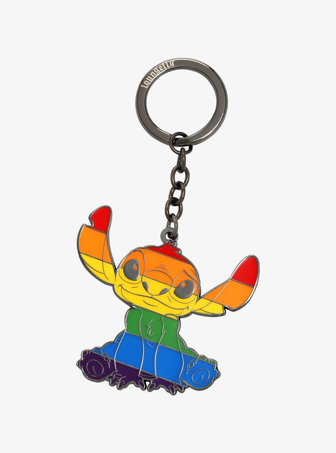 Loungefly Disney Pride Lilo & Stitch Rainbow Stitch Keychain - BoxLunch Exclusive, , hi-res