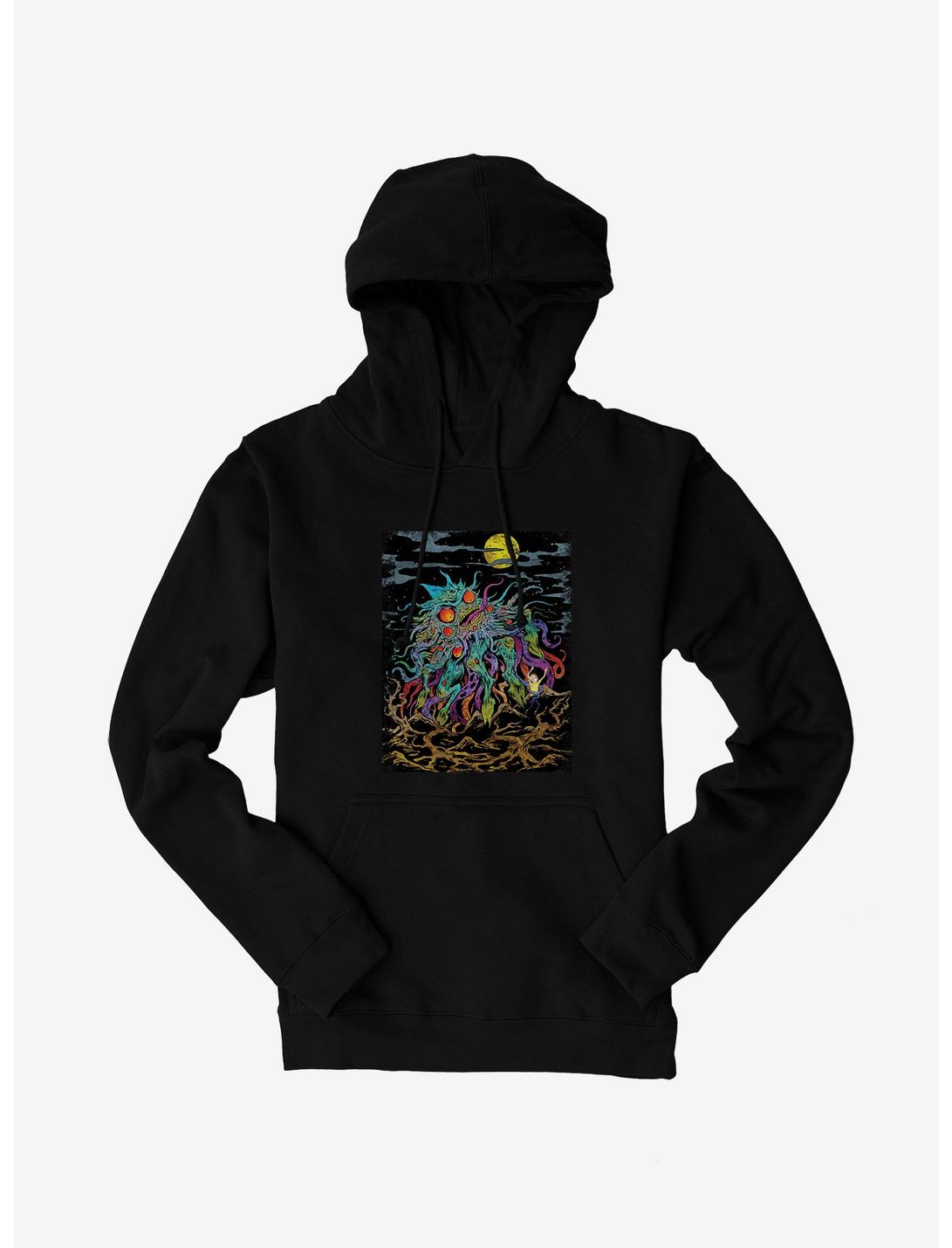 Rick And Morty Monster And Moon Hoodie, BLACK, hi-res