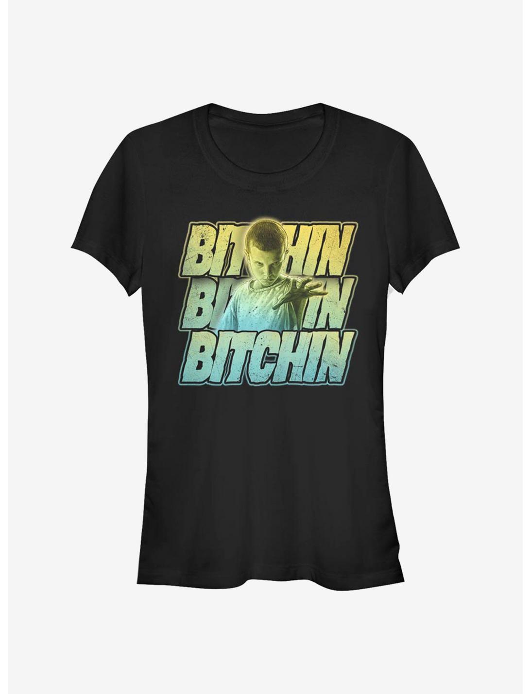 Stranger Things Bitchin Eleven Girls T-Shirt, BLACK, hi-res