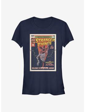 Stranger Things Comic Cover Girls T-Shirt, NAVY, hi-res
