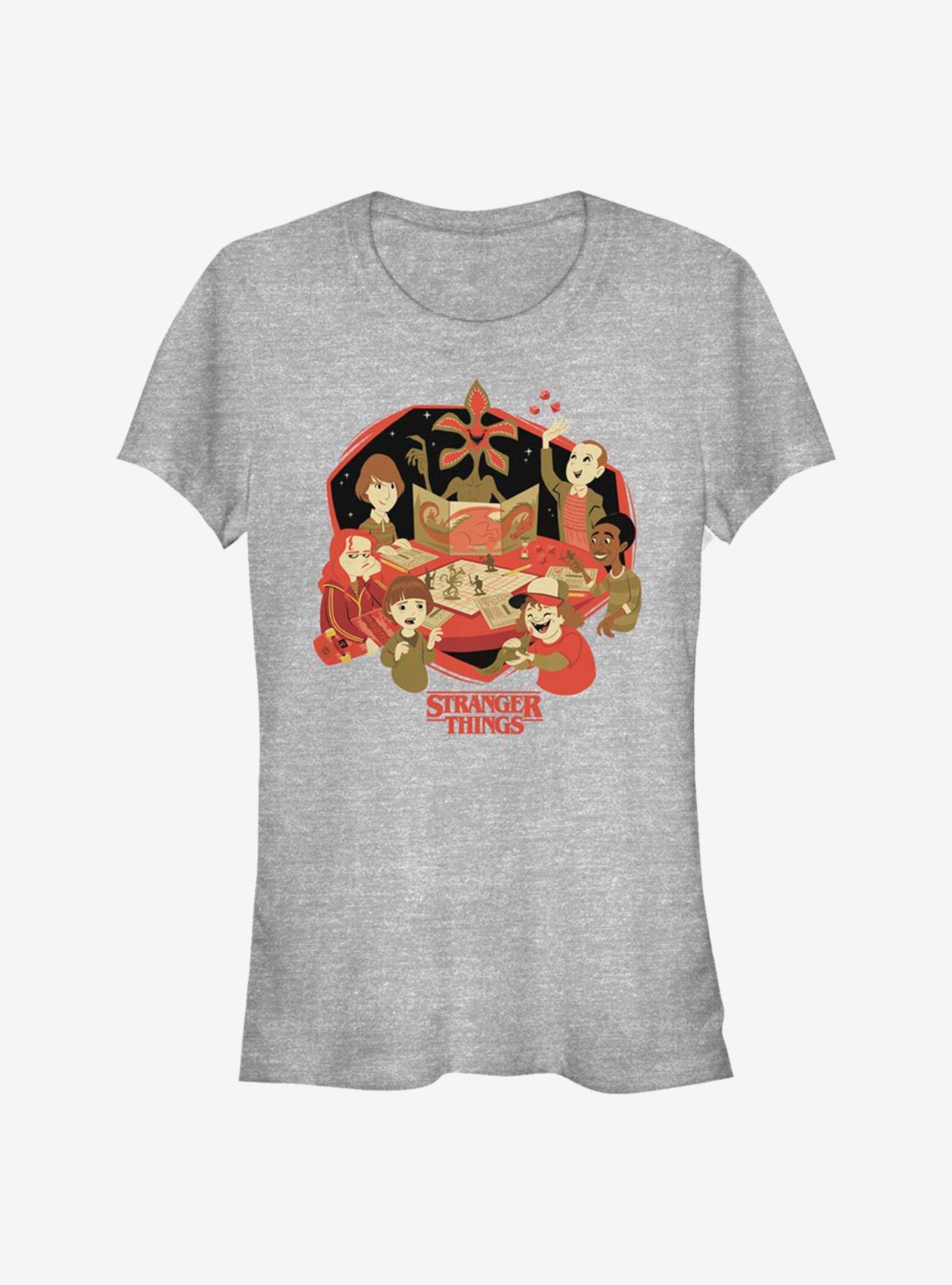 Stranger Things DND Group Girls T-Shirt, ATH HTR, hi-res