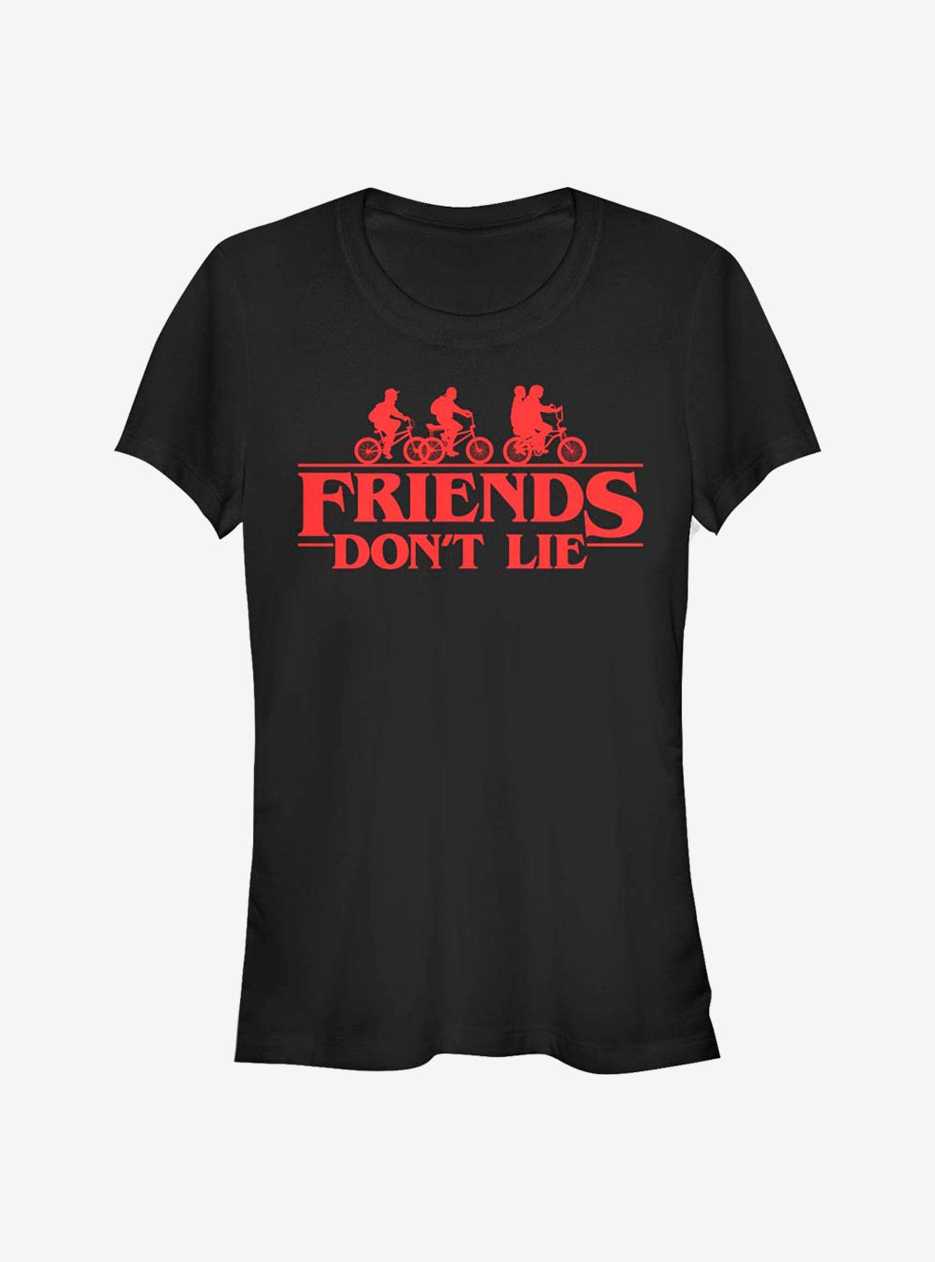 Stranger Things Friends Dont Lie Girls T Shirt Black Hot Topic 5954