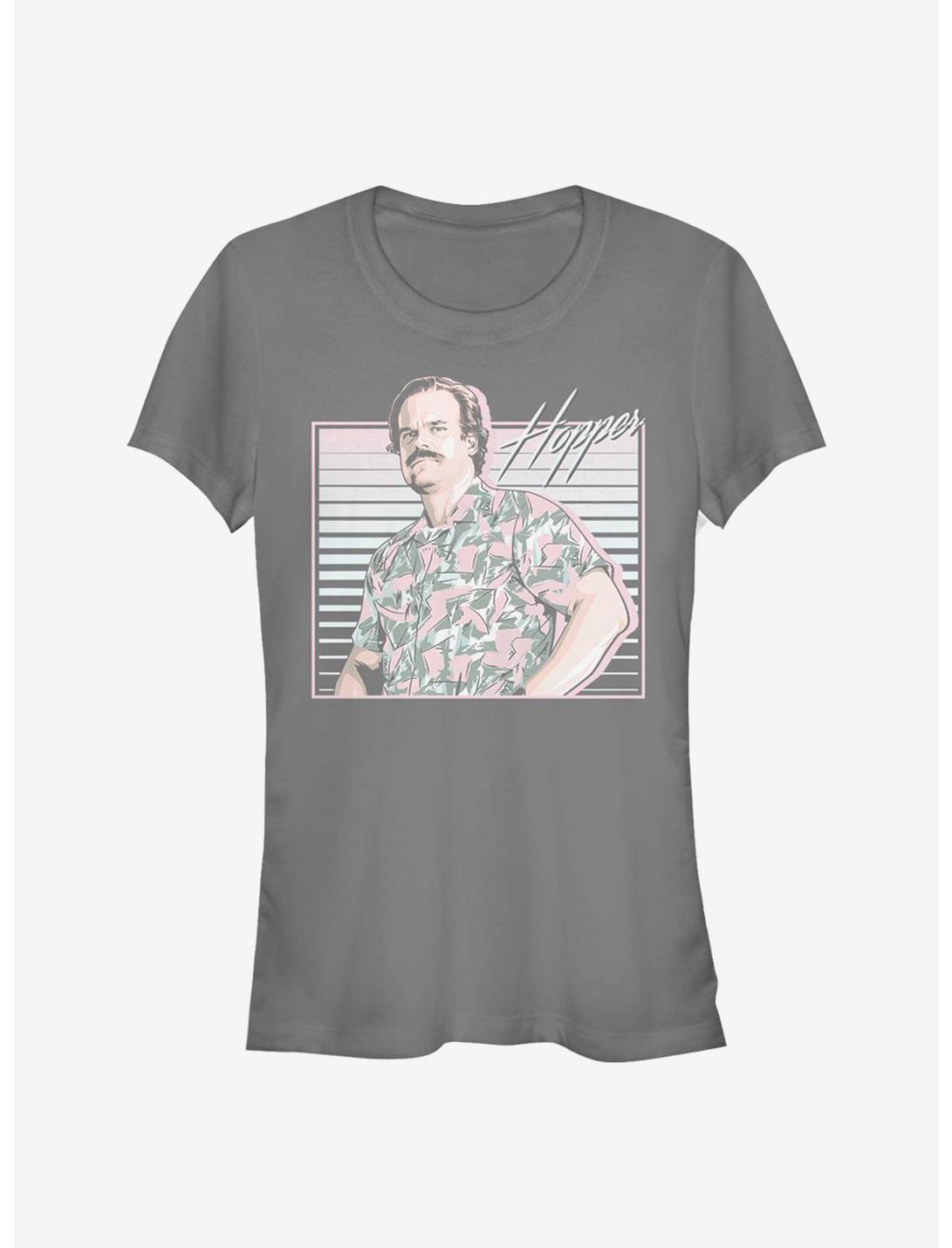 Stranger Things Hawaiian Shirt Hopper Girls T-Shirt, CHARCOAL, hi-res