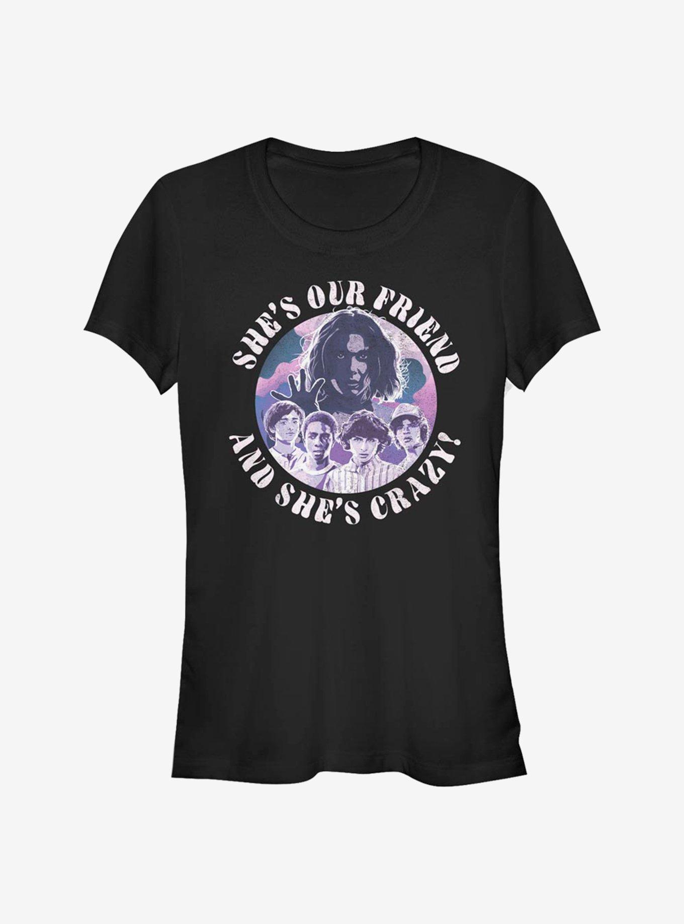 Stranger Things Our Friend Is Crazy Girls T-Shirt, BLACK, hi-res
