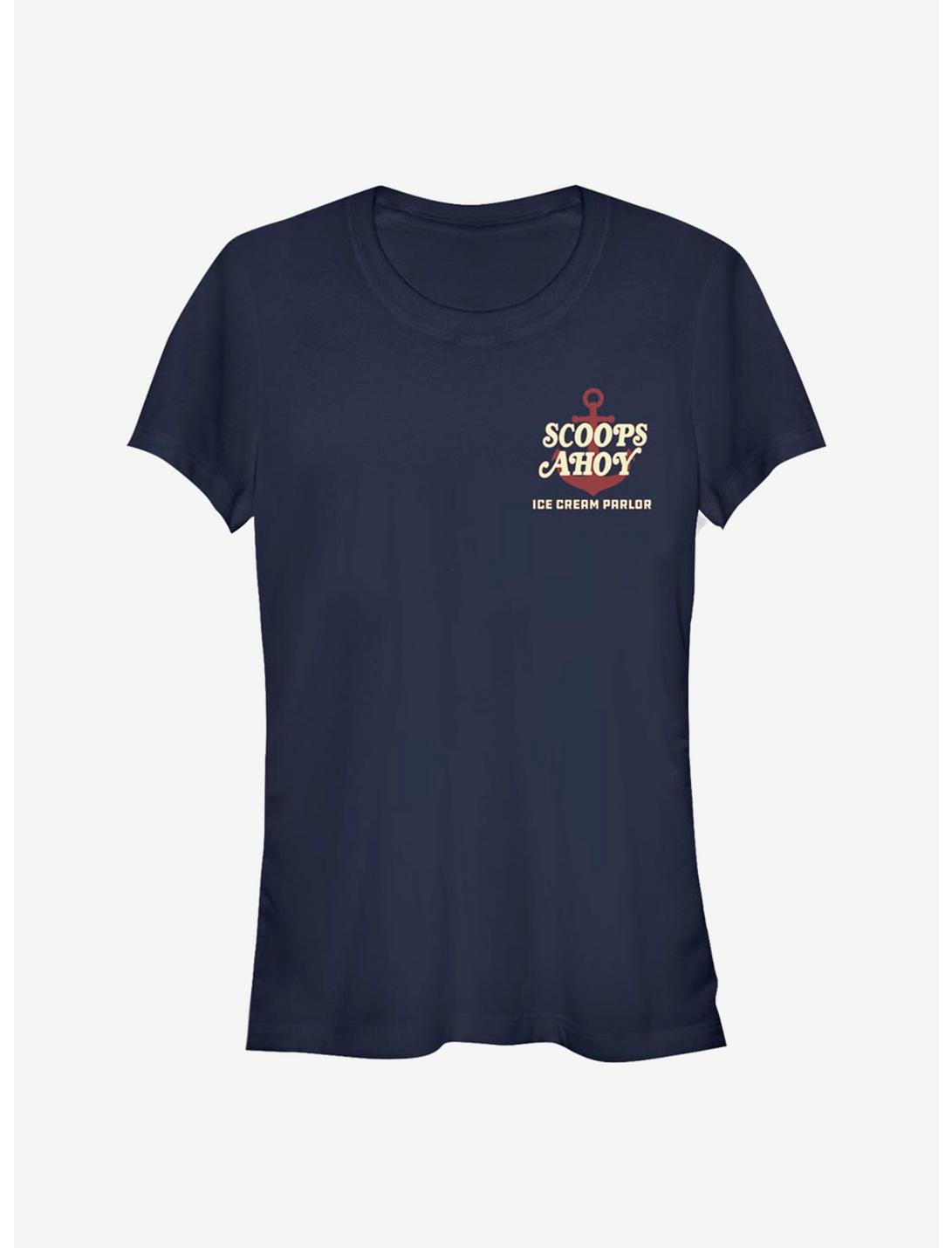 Stranger Things Scoops Ahoy Girls T-Shirt, NAVY, hi-res