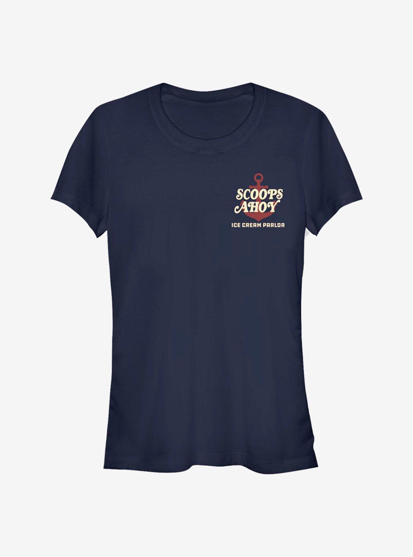 Stranger Things Scoops Ahoy Girls T-Shirt, NAVY, hi-res