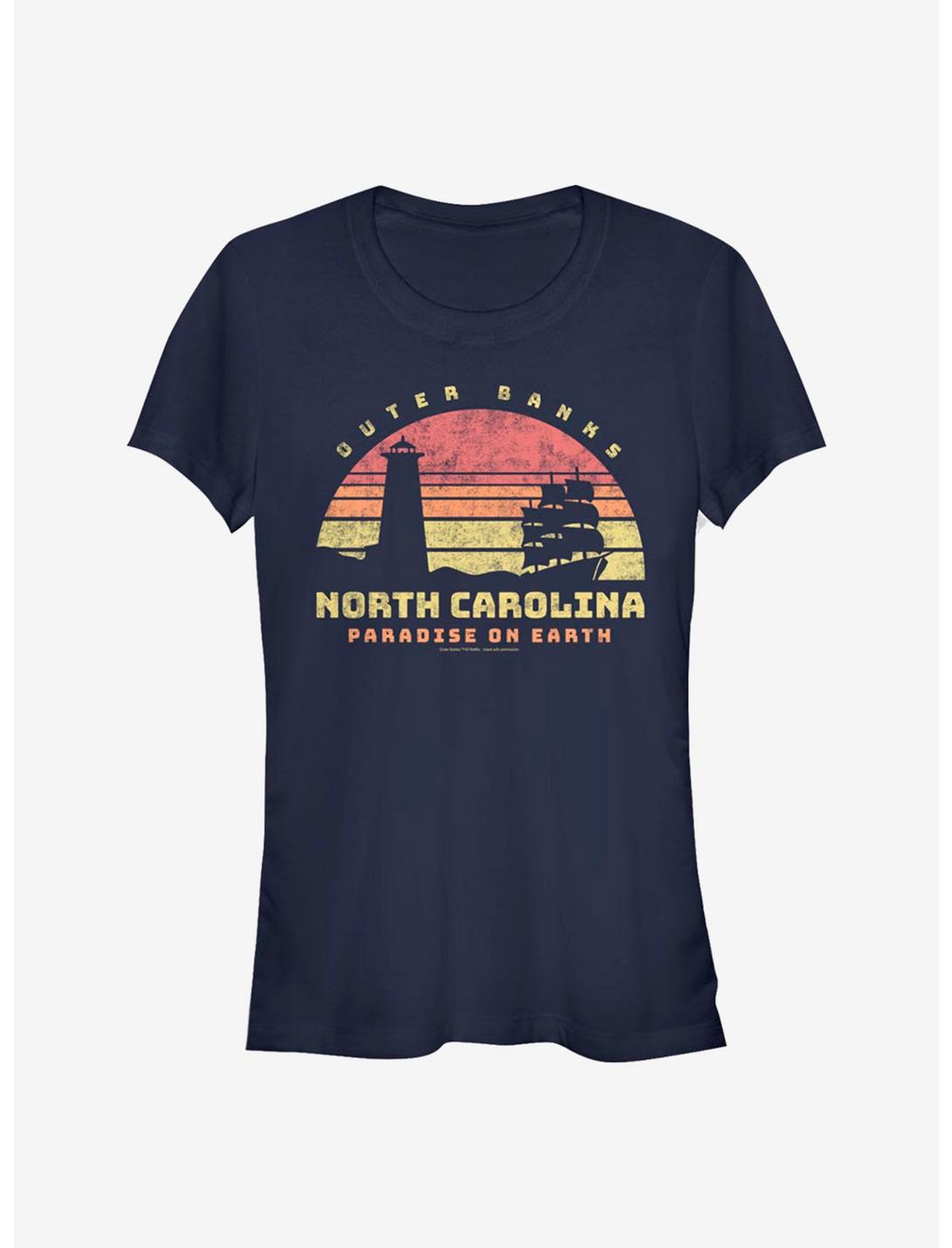 Outer Banks NC Tourist Girls T-Shirt, NAVY, hi-res