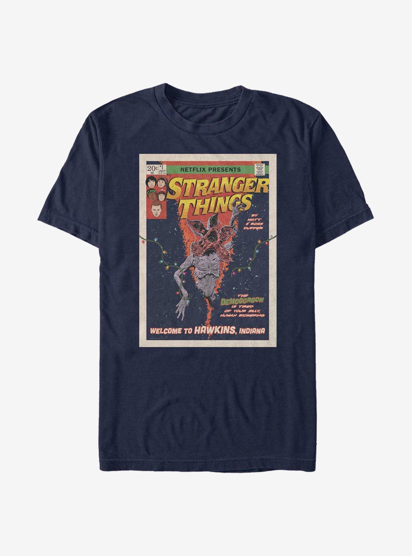 Stranger Things Comic Cover T-Shirt, NAVY, hi-res