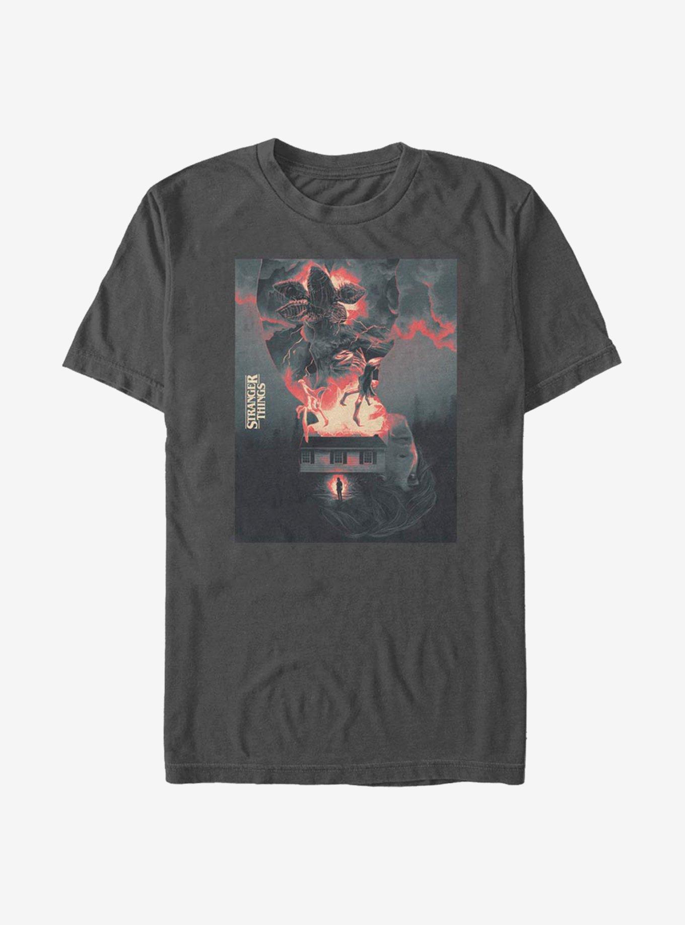 Stranger Things Demogorgon Poster T-Shirt, CHARCOAL, hi-res