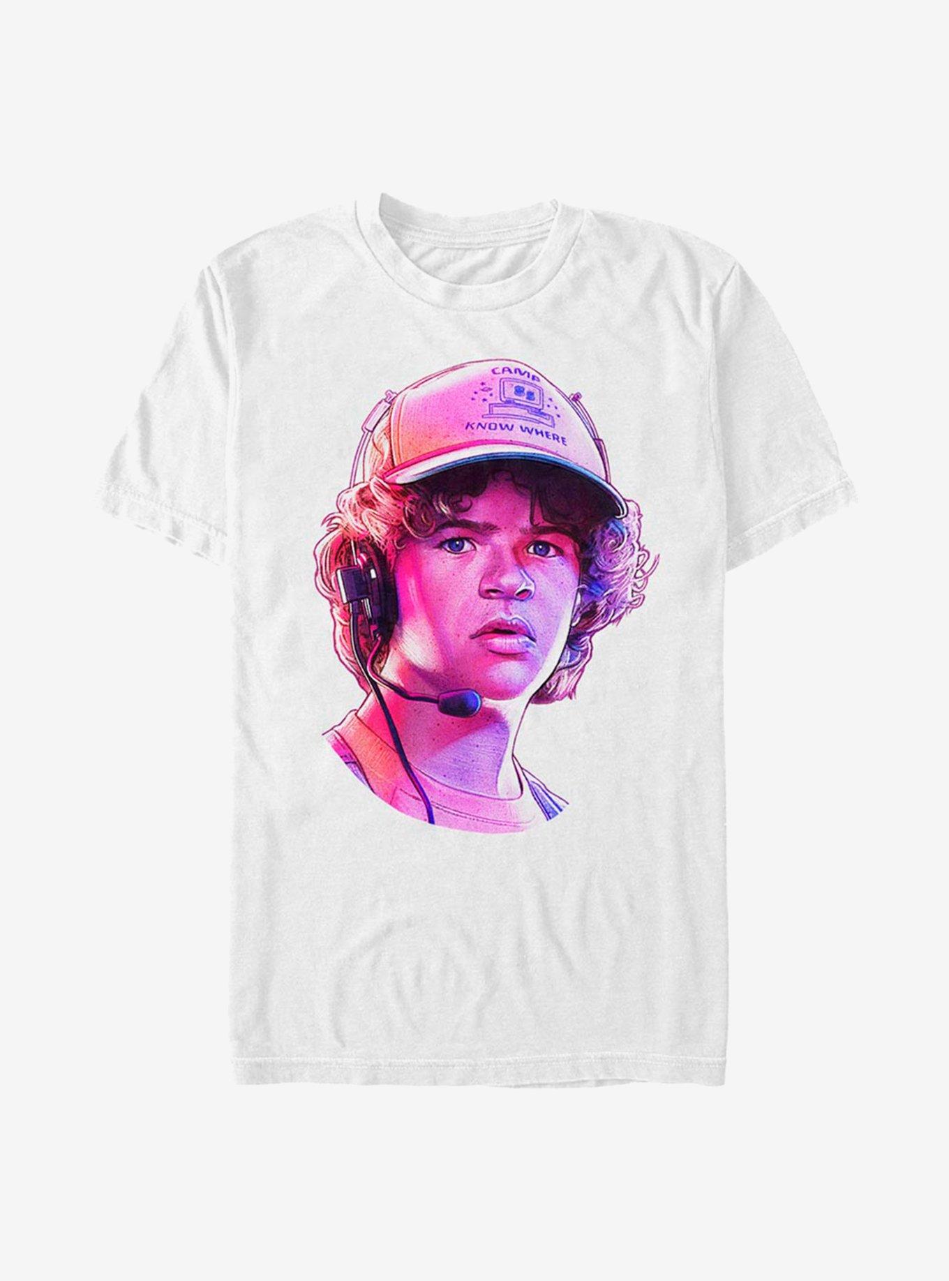 Stranger Things Dusty Neon Face T-Shirt, WHITE, hi-res