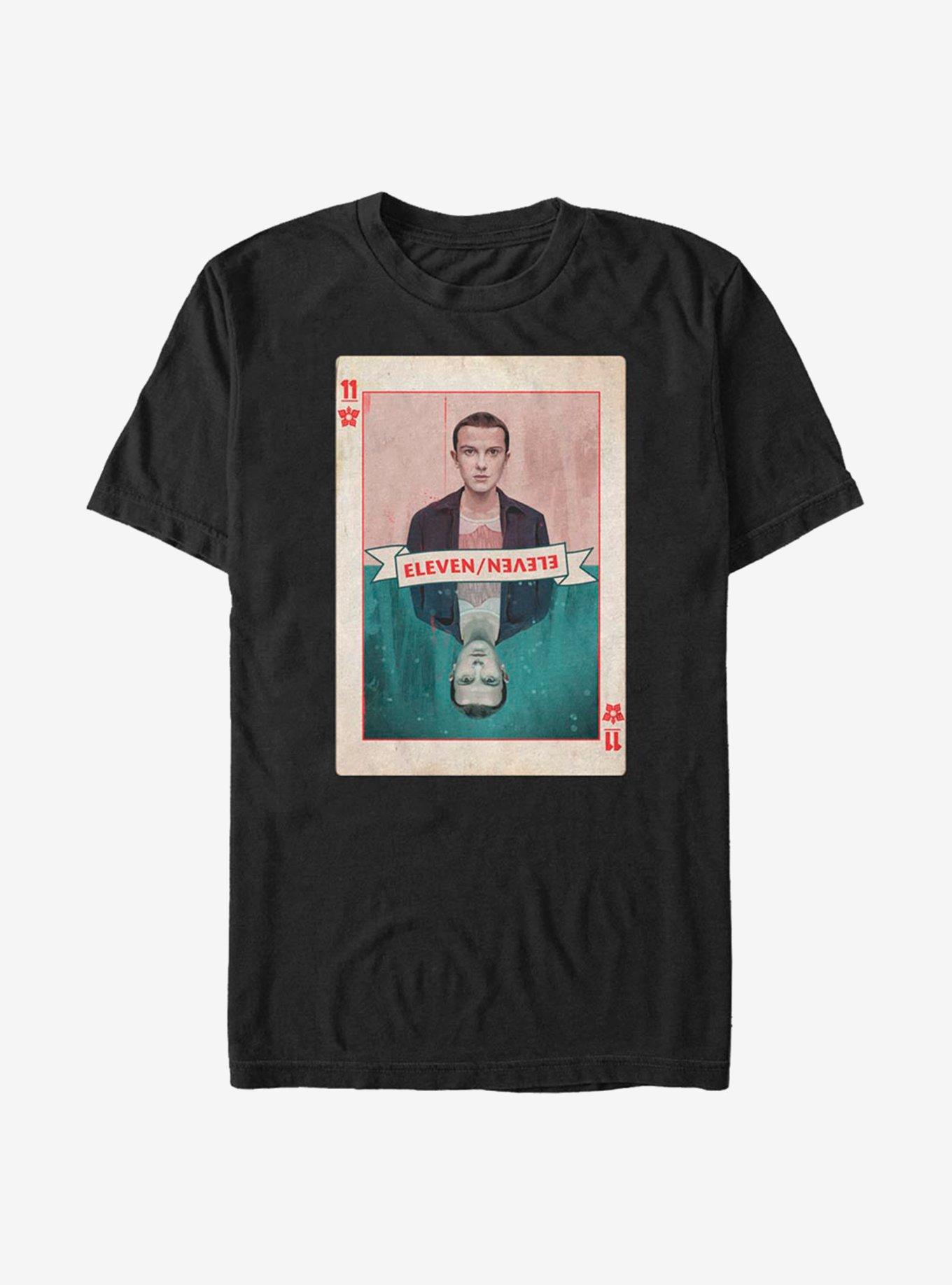 Stranger Things Eleven Card T-Shirt, BLACK, hi-res