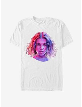 Stranger Things Eleven Neon Face T-Shirt, WHITE, hi-res