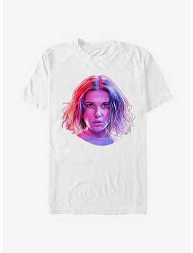 Stranger Things Eleven Neon Face T-Shirt, WHITE, hi-res
