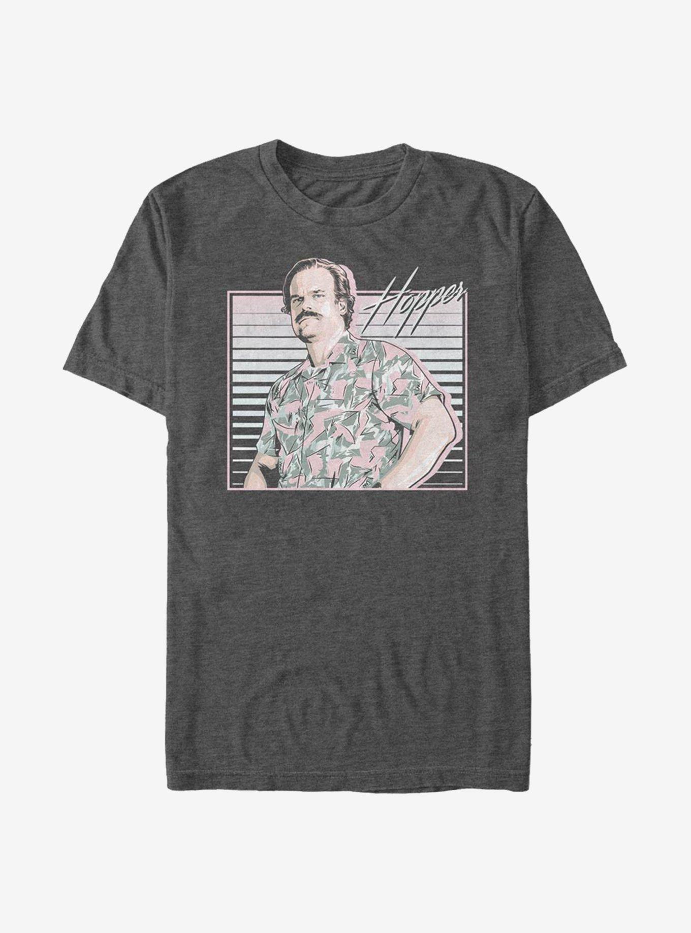 Stranger Things Hawaiian Shirt Hopper T-Shirt, CHAR HTR, hi-res