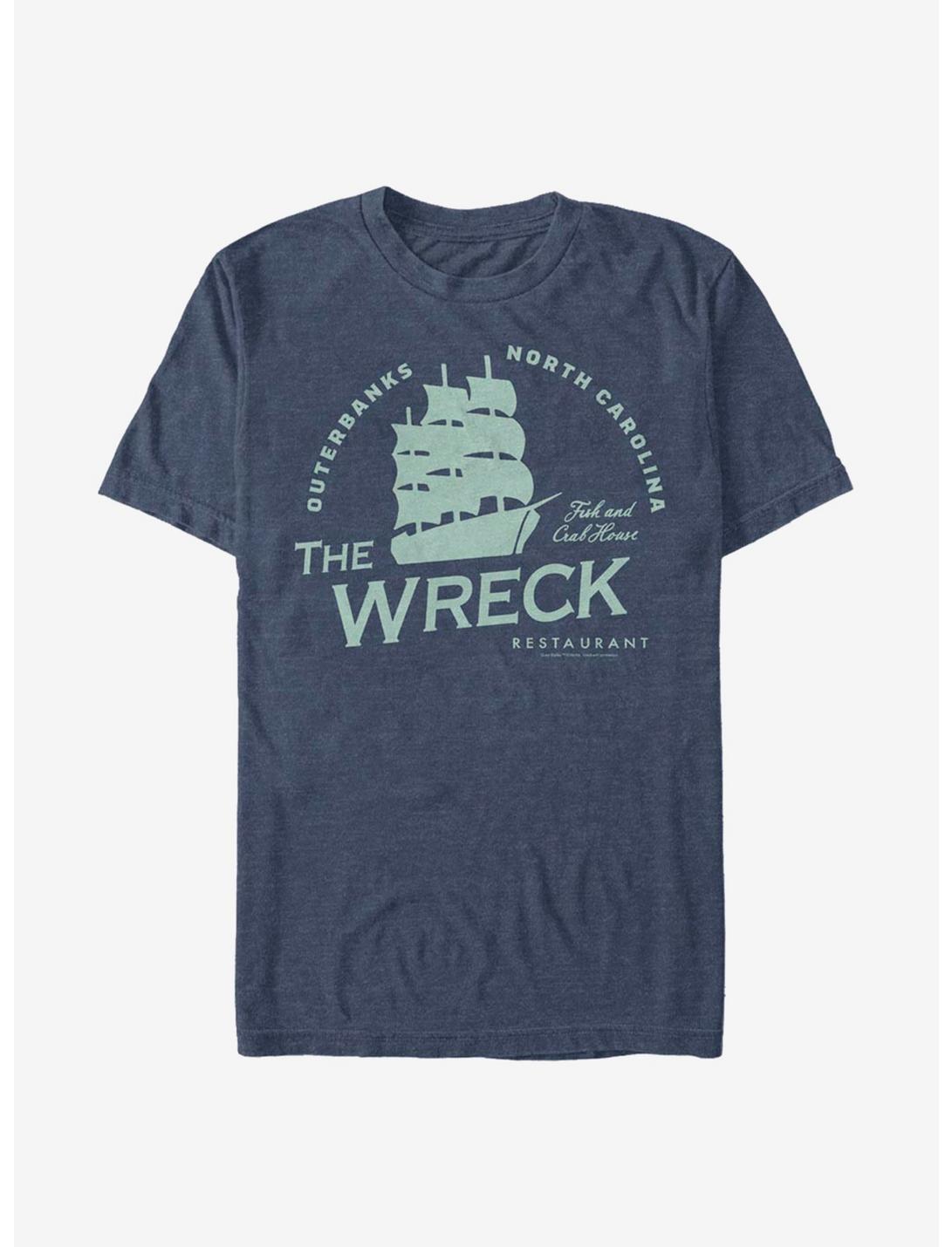 Outer Banks The Wreck Restaurant T-Shirt, NAVY HTR, hi-res