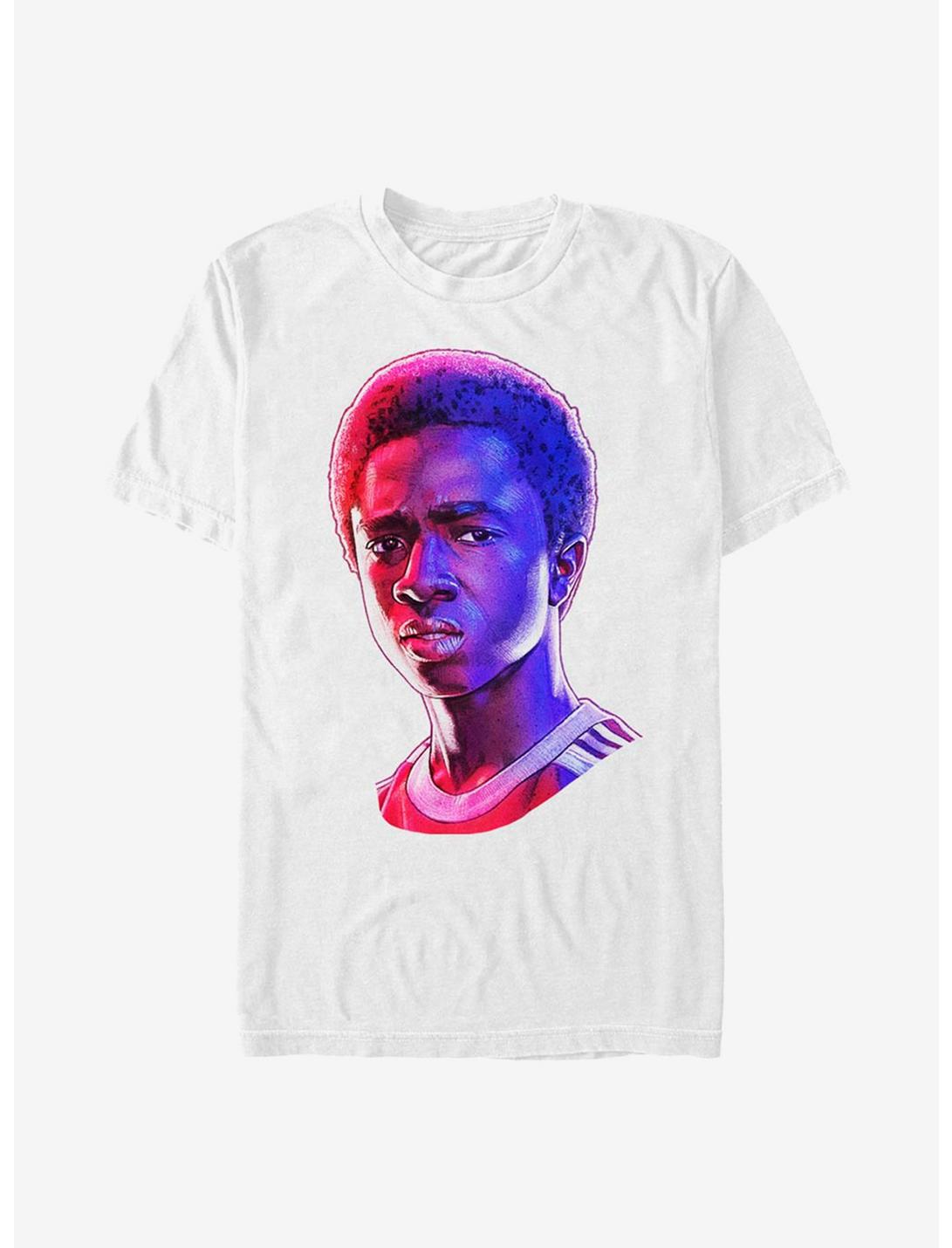 Stranger Things Lucas Neon Face T-Shirt, WHITE, hi-res