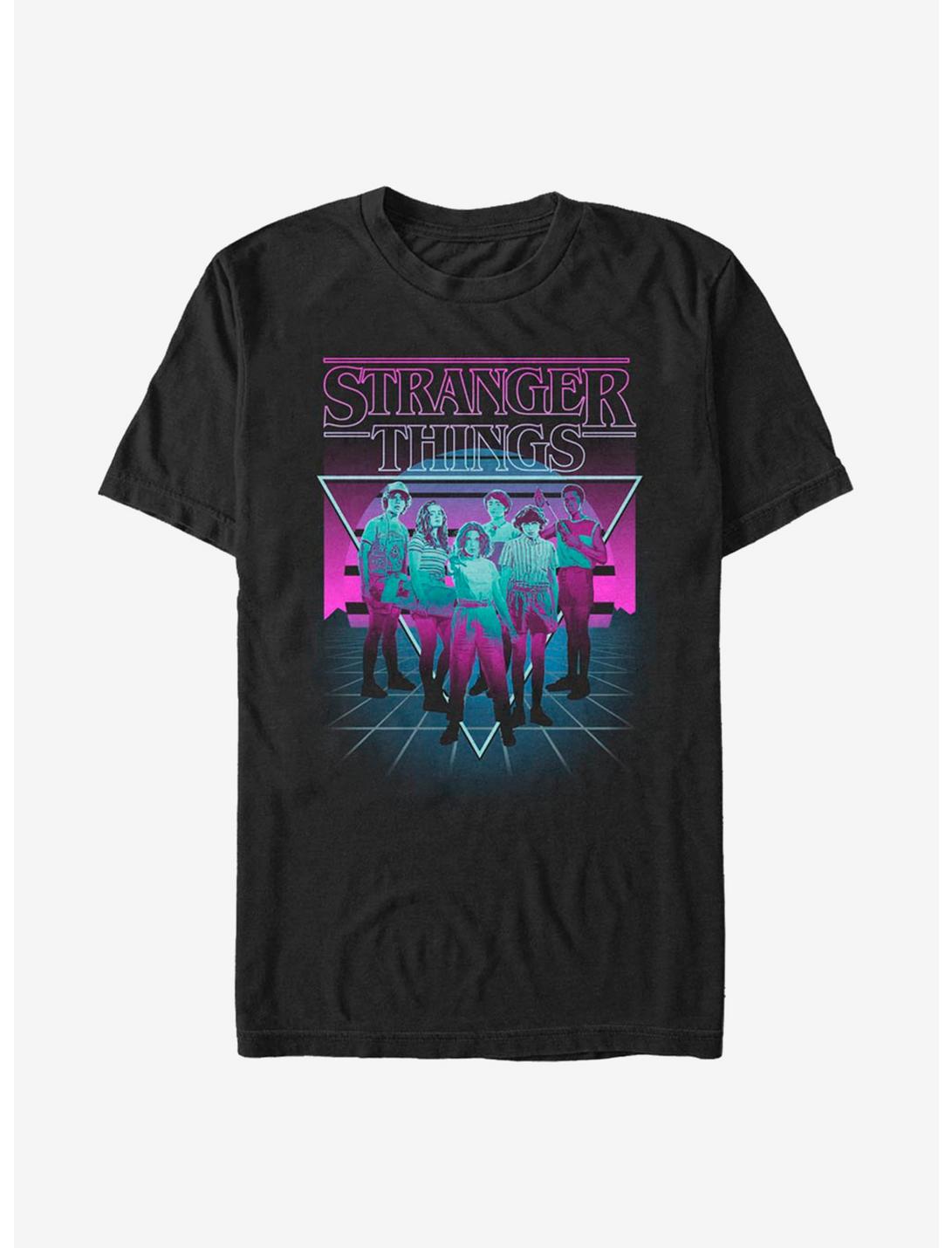 Stranger Things Neon Group T-Shirt, BLACK, hi-res