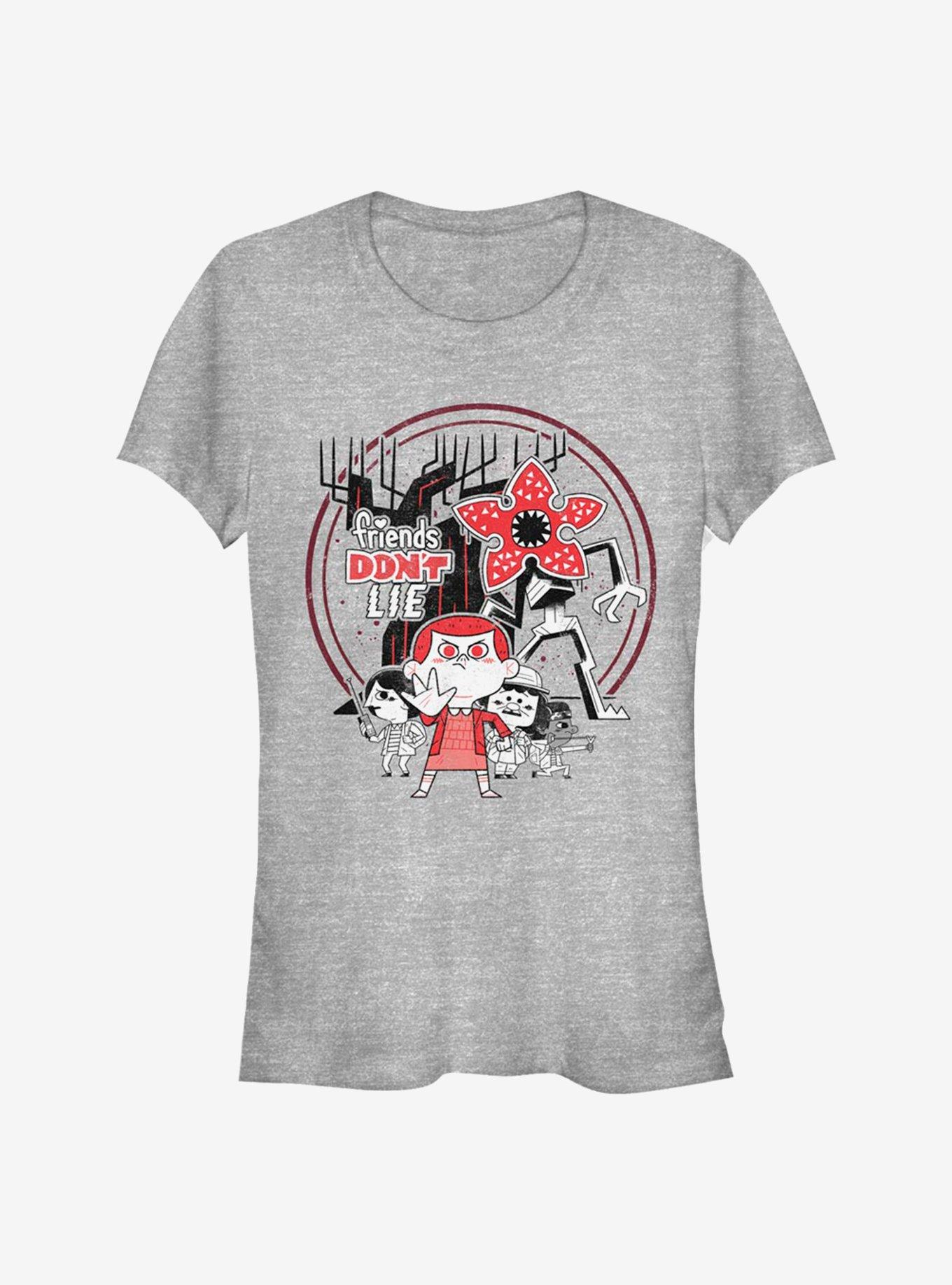 Stranger Things Chibi Things Girls T-Shirt, ATH HTR, hi-res