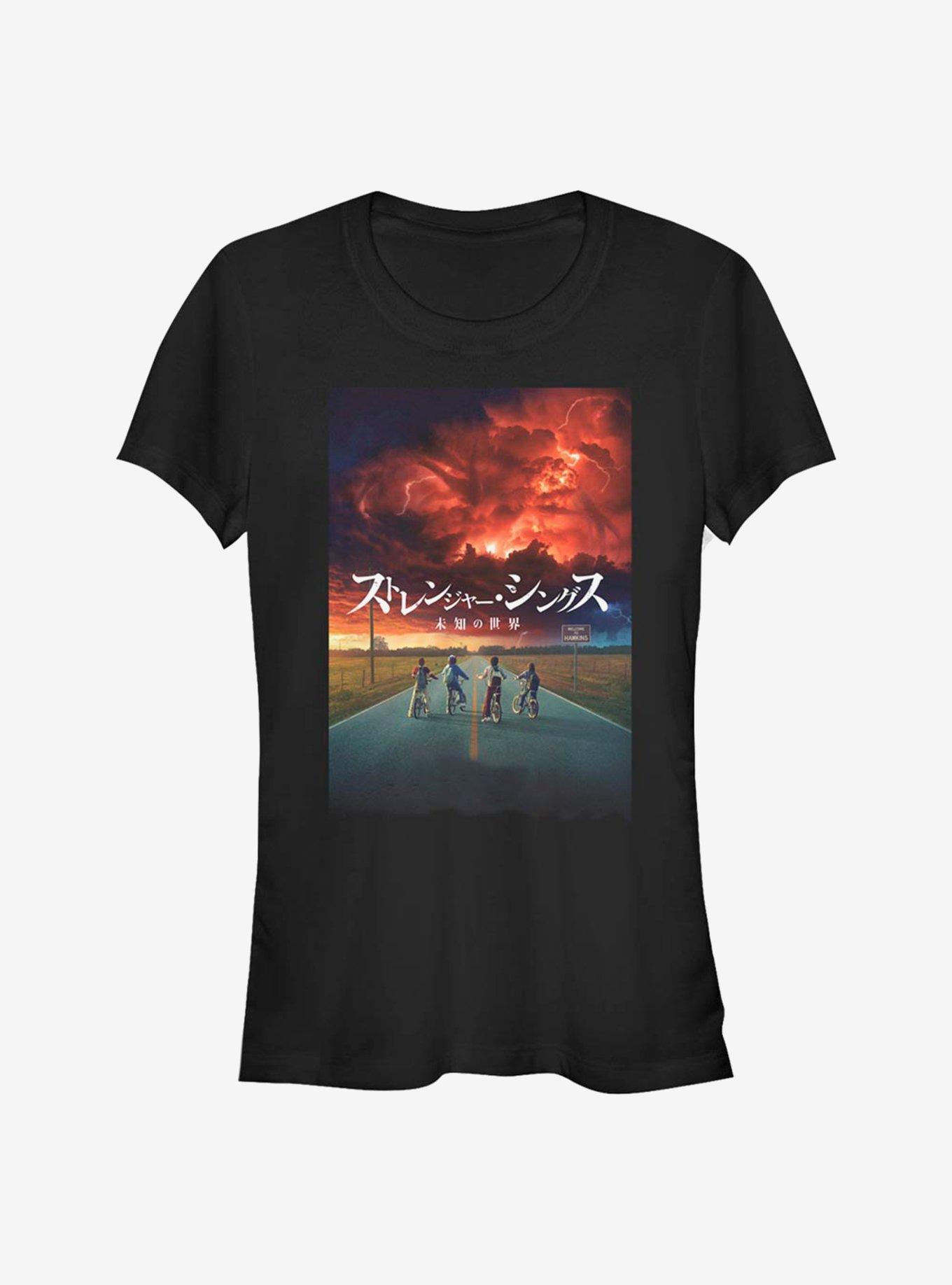 Stranger Things Poster Girls T-Shirt, BLACK, hi-res