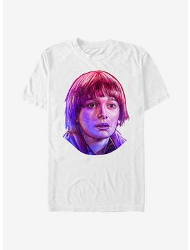 Stranger Things Will Neon Face T-Shirt, WHITE, hi-res