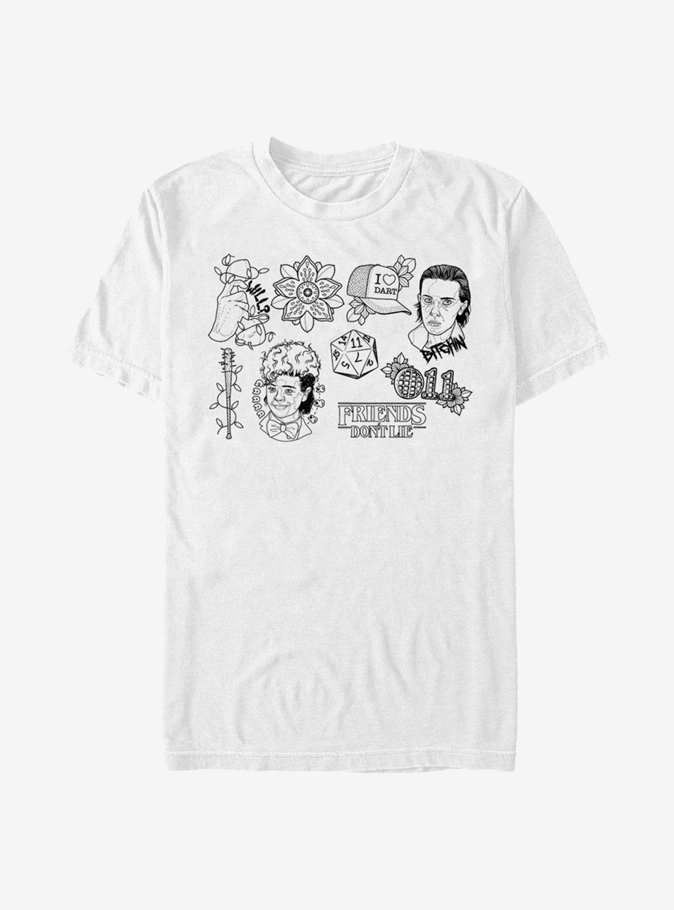 Stranger Things Friends Don't Lie T-Shirt, WHITE, hi-res