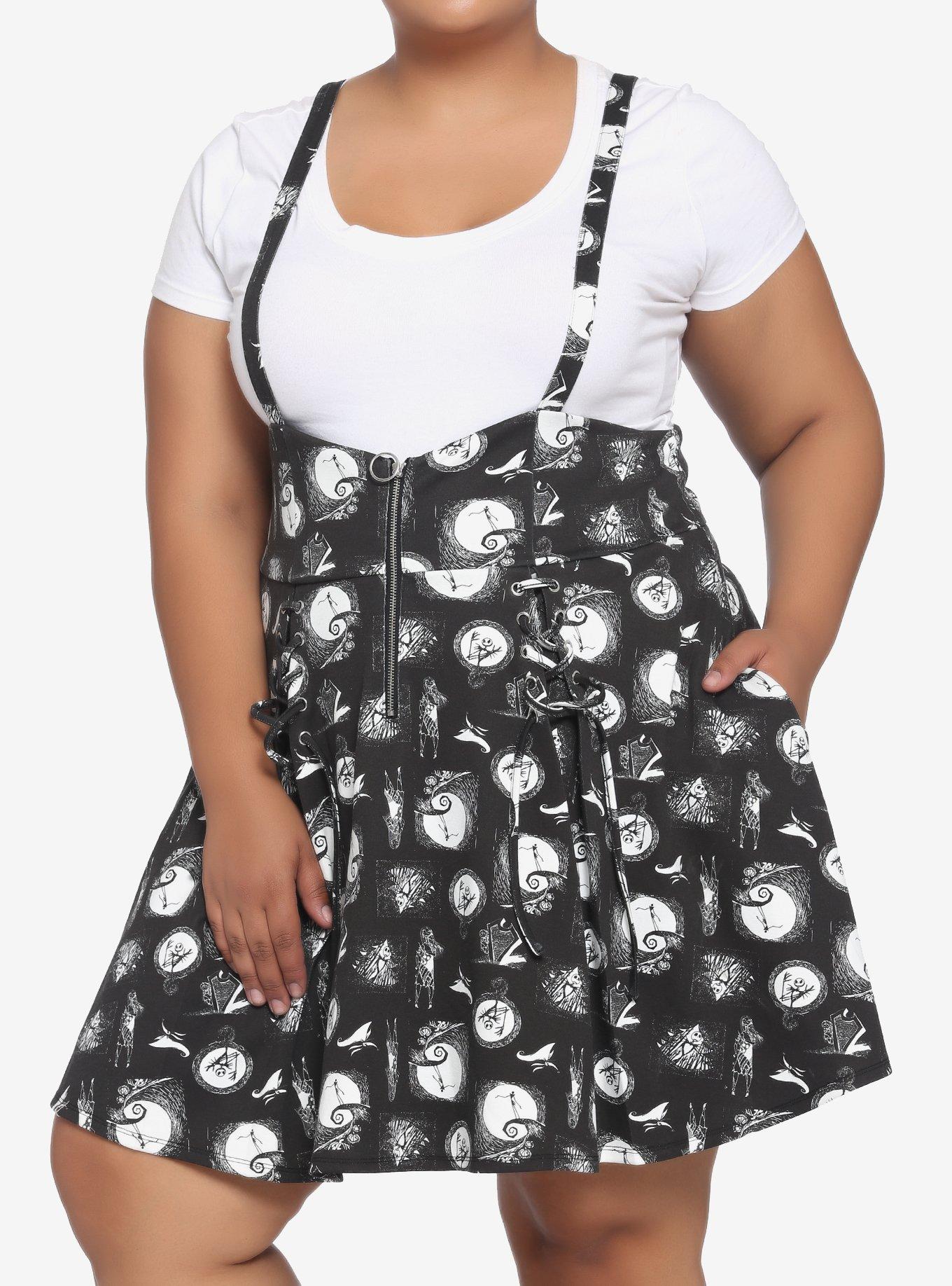 The Nightmare Before Christmas O-Ring Suspender Skirt Plus Size, MULTI, hi-res