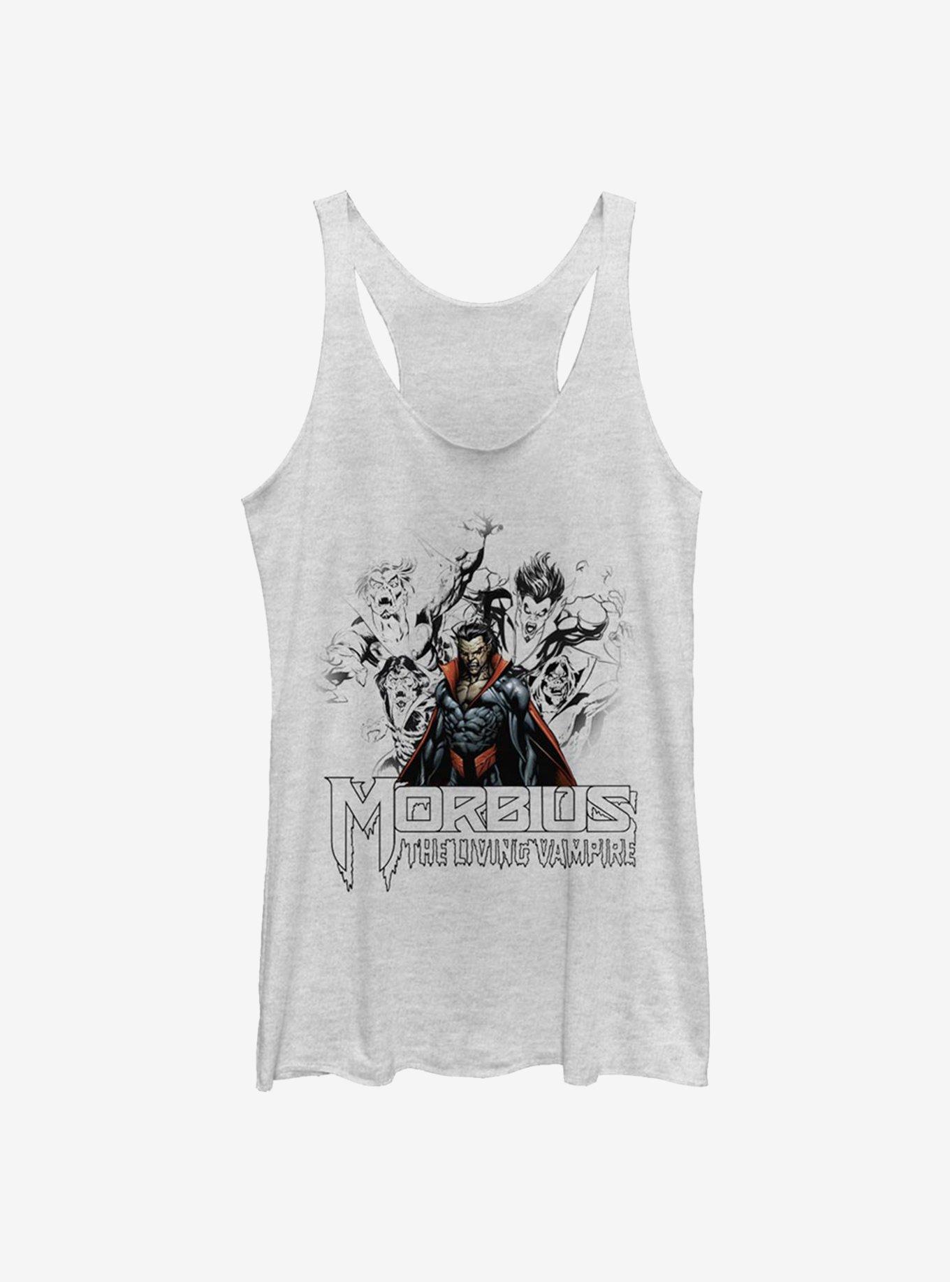 Marvel Morbius Vampire Sketch Girls Tank, WHITE HTR, hi-res
