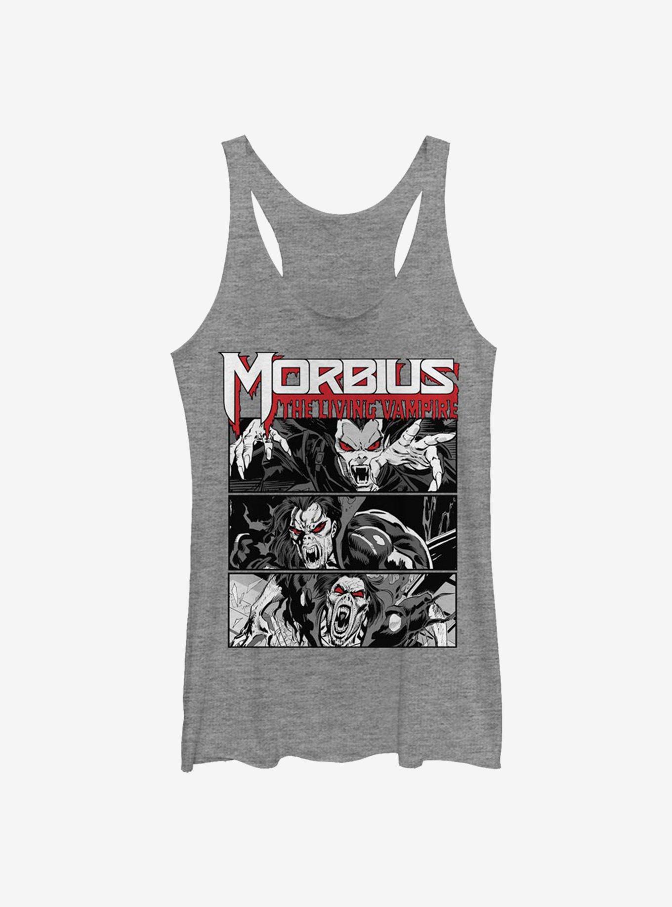 Marvel Morbius The Living Vampire Panels Girls Tank, GRAY HTR, hi-res