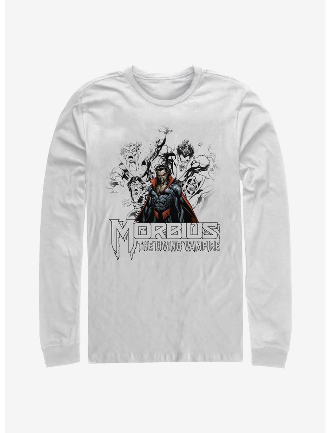 Marvel Morbius Vampire Sketch Long-Sleeve T-Shirt, WHITE, hi-res
