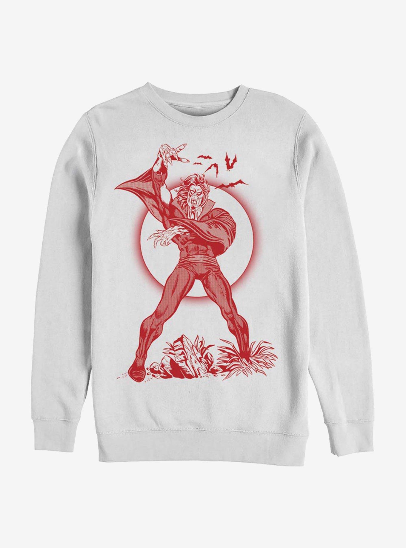 Marvel Morbius Classic Pose Morbius Crew Sweatshirt, WHITE, hi-res