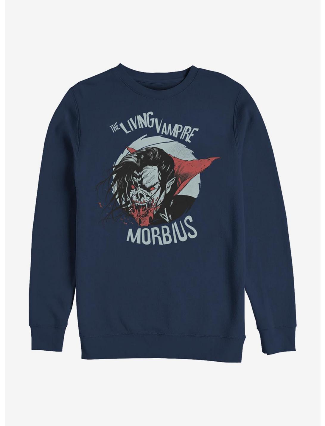 Marvel Morbius Moonlight Vampire Crew Sweatshirt, NAVY, hi-res
