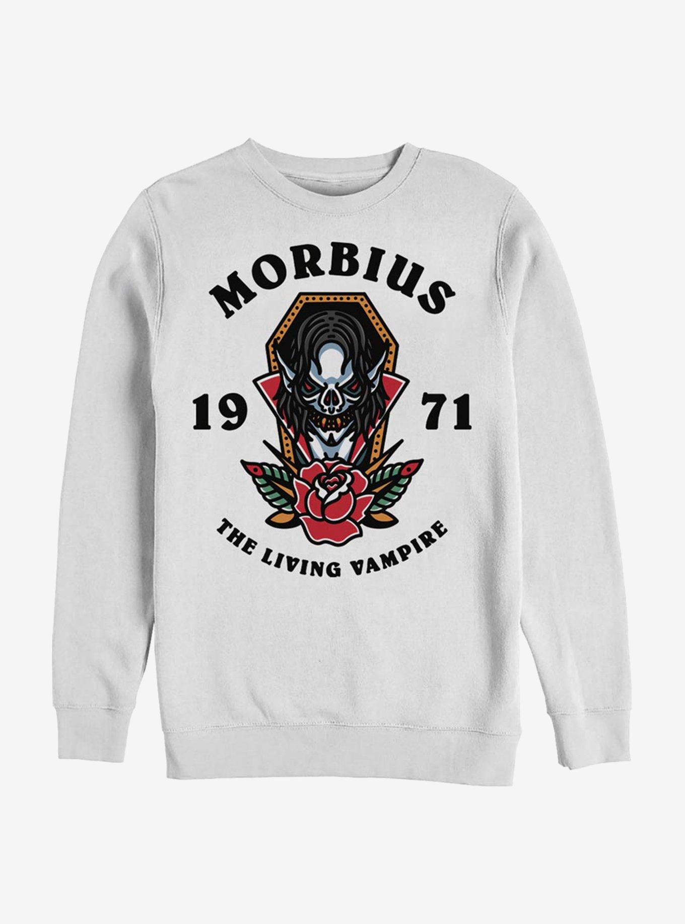 Marvel Morbius Deadly 1971 Vampire Crew Sweatshirt, WHITE, hi-res