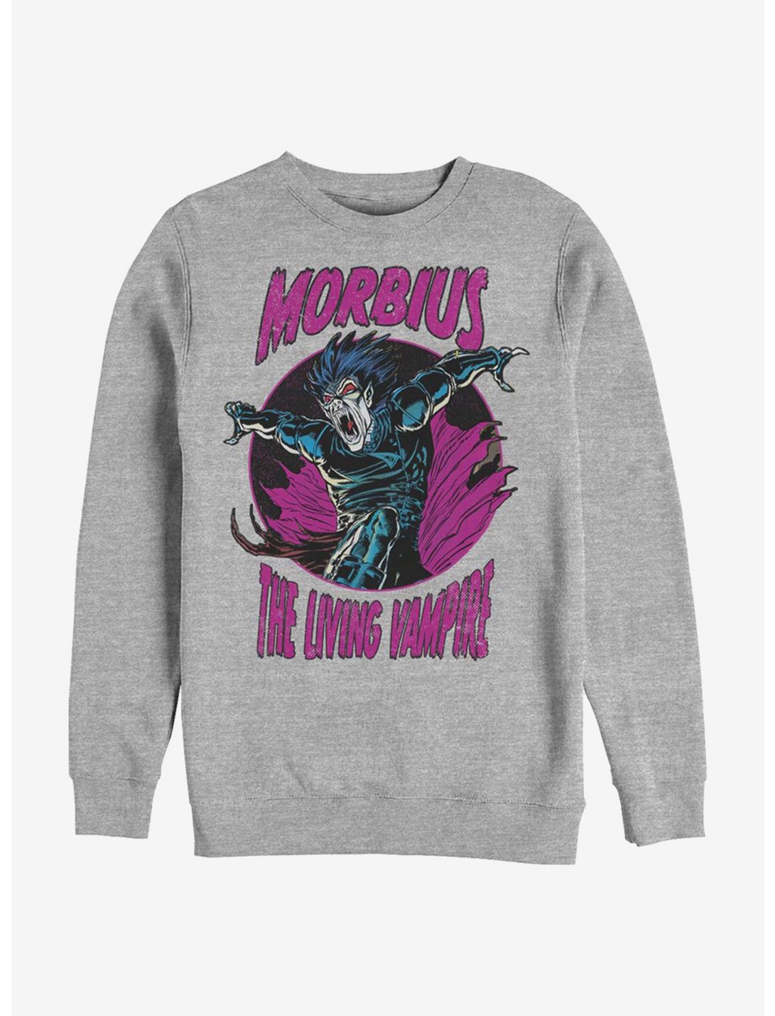Marvel Morbius The Living Vampire Crew Sweatshirt, ATH HTR, hi-res