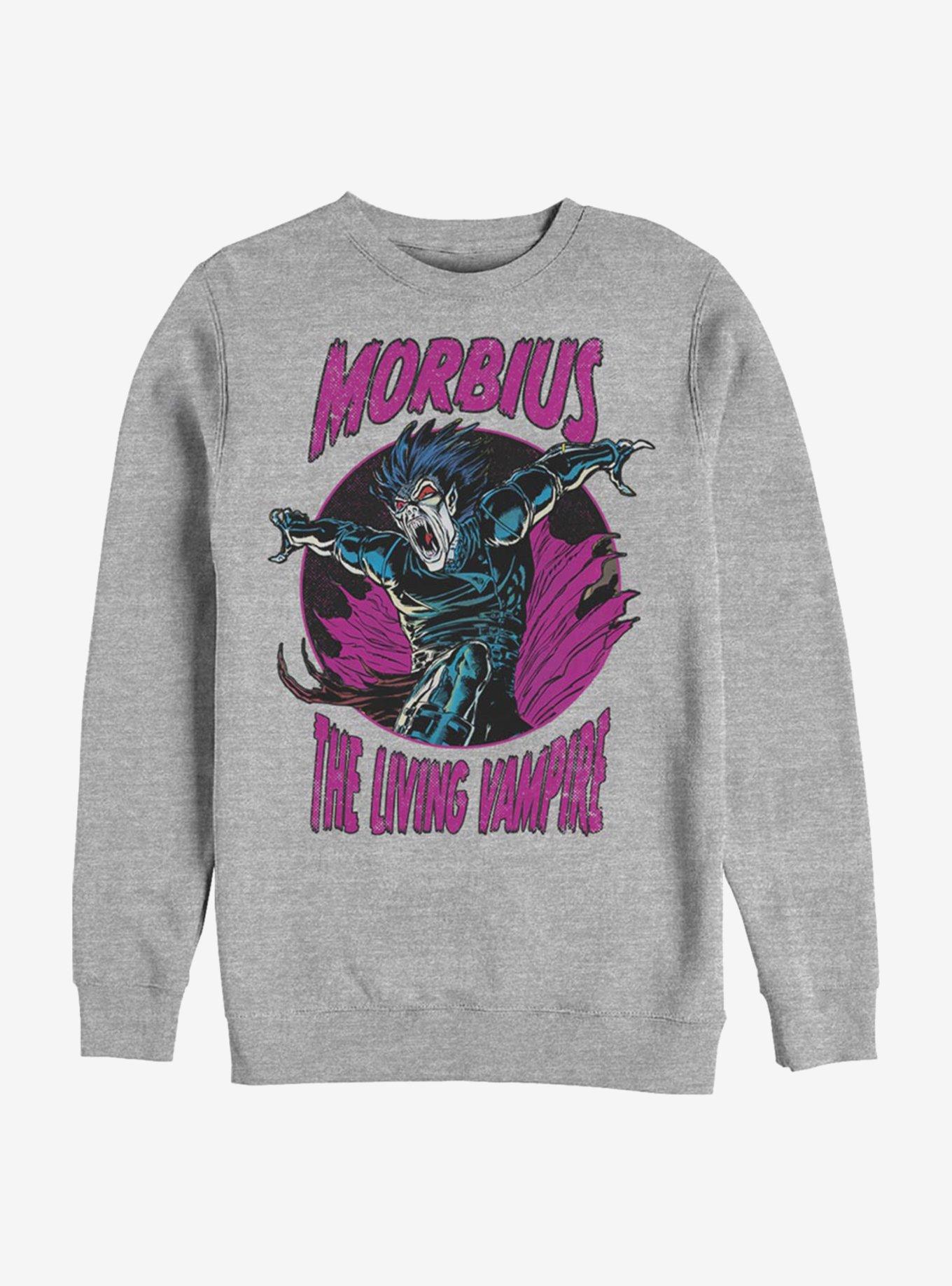 Marvel Morbius The Living Vampire Crew Sweatshirt, ATH HTR, hi-res