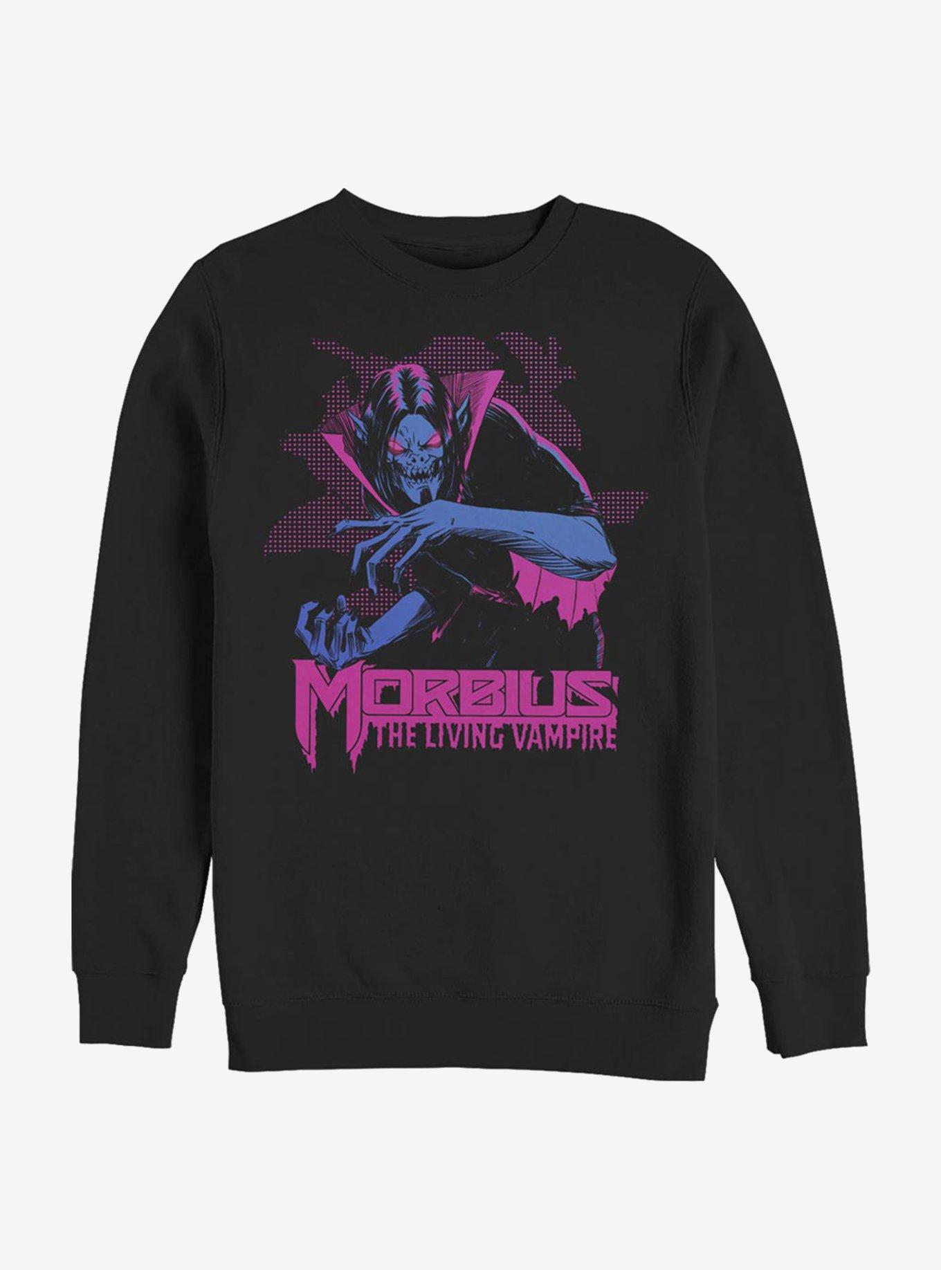 Marvel Morbius Neon Morbius Crew Sweatshirt, BLACK, hi-res