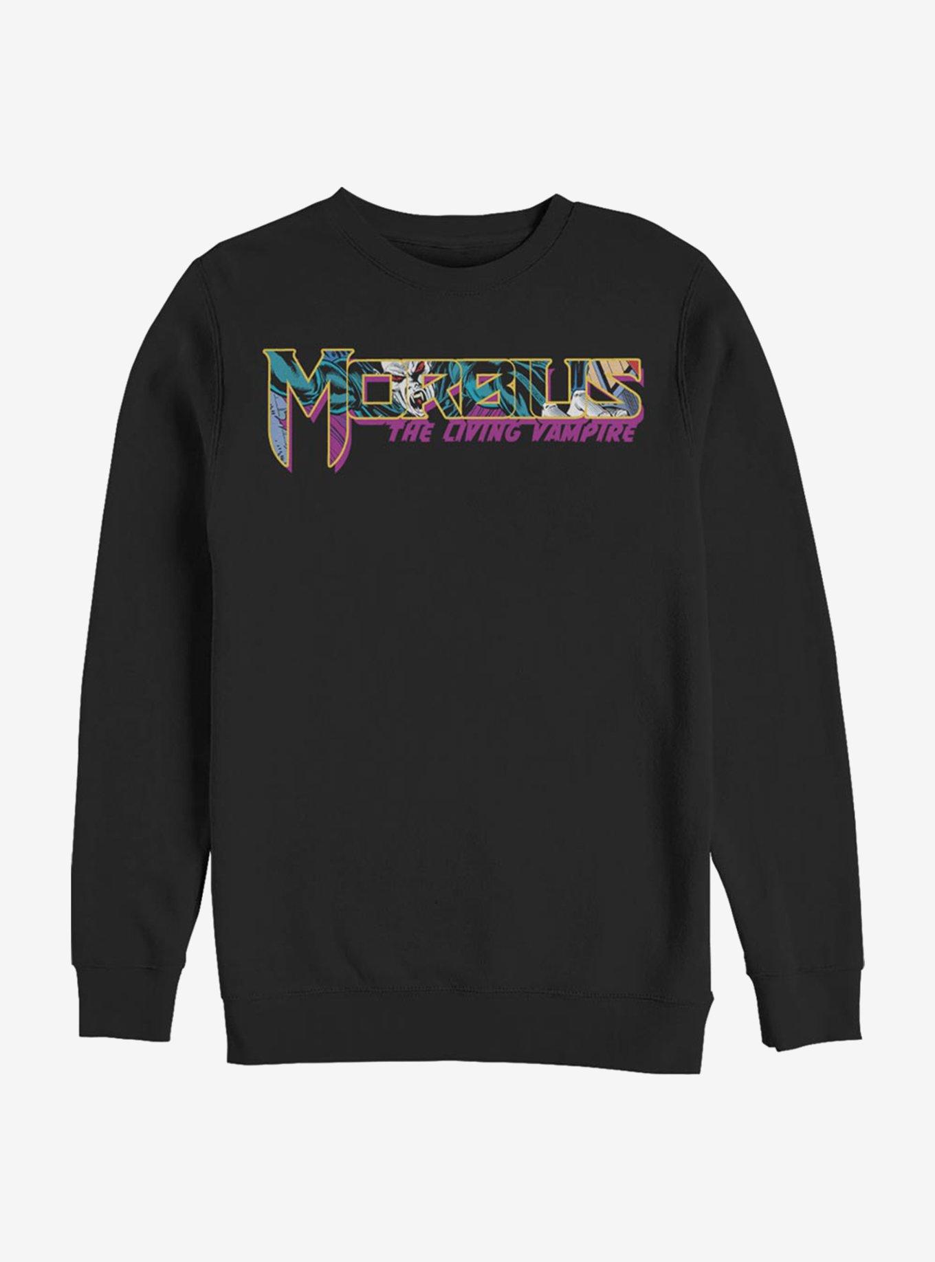 Marvel Morbius Vampire Fill Title Crew Sweatshirt, BLACK, hi-res