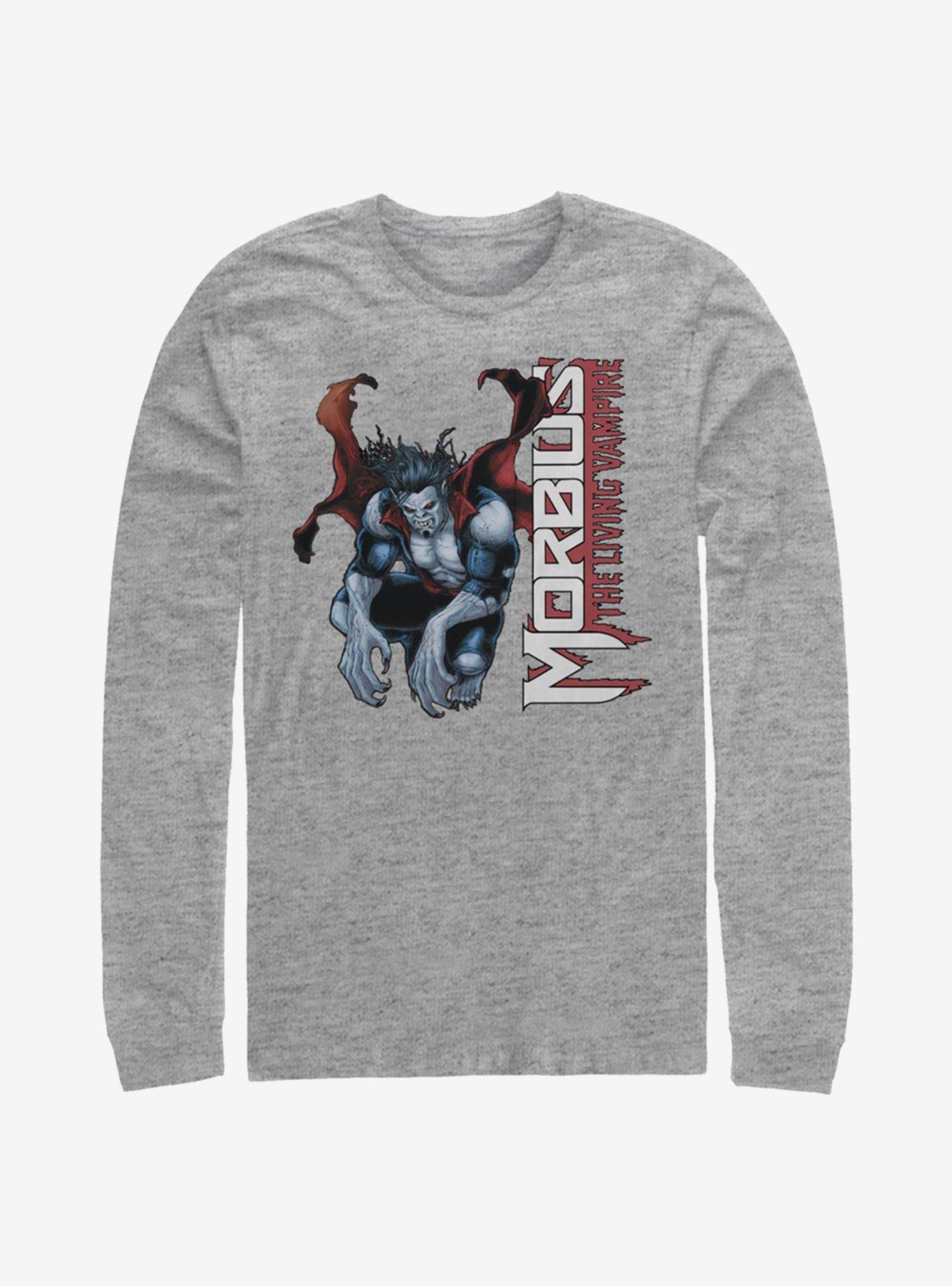 Marvel Morbius Hero Shot Long-Sleeve T-Shirt, ATH HTR, hi-res