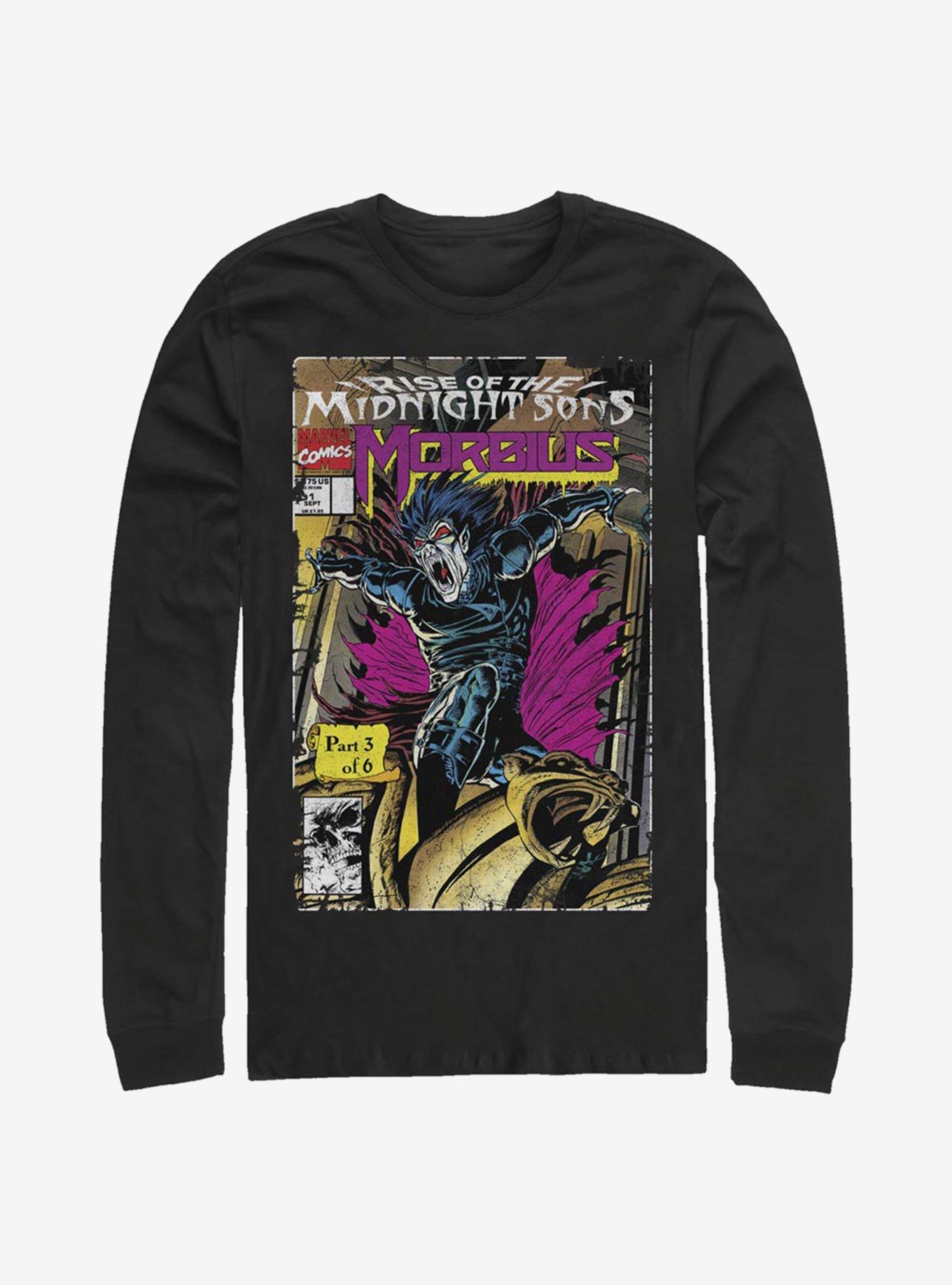 Marvel Morbius Comic Cover Long-Sleeve T-Shirt, BLACK, hi-res