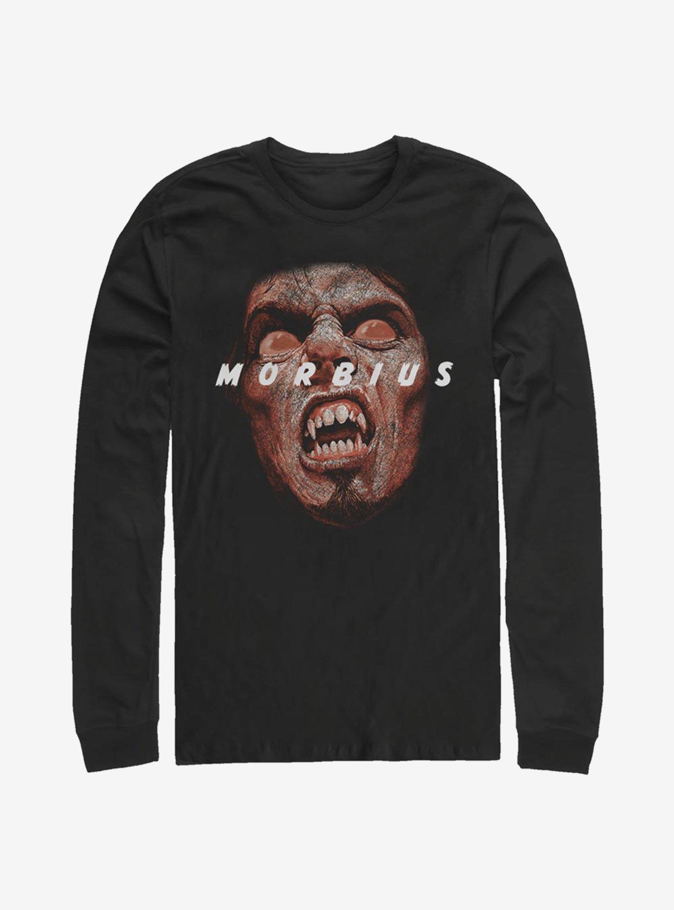 Marvel Morbius Deadly Face Long-Sleeve T-Shirt, BLACK, hi-res