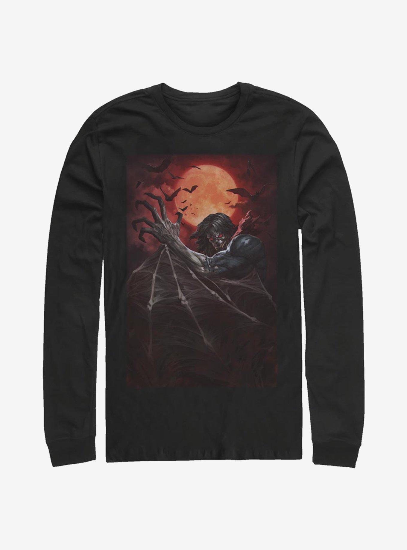 Marvel Morbius Painted Morbius Long-Sleeve T-Shirt, BLACK, hi-res