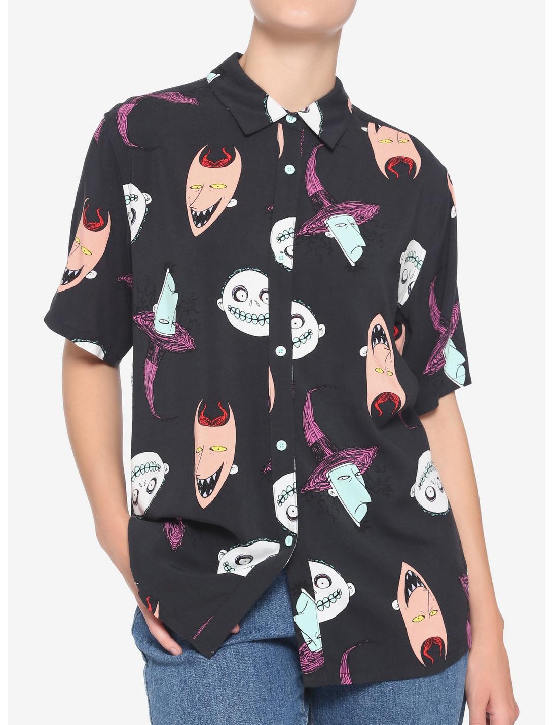 The Nightmare Before Christmas Oogie's Boys Girls Woven Button-Up, MULTI, hi-res