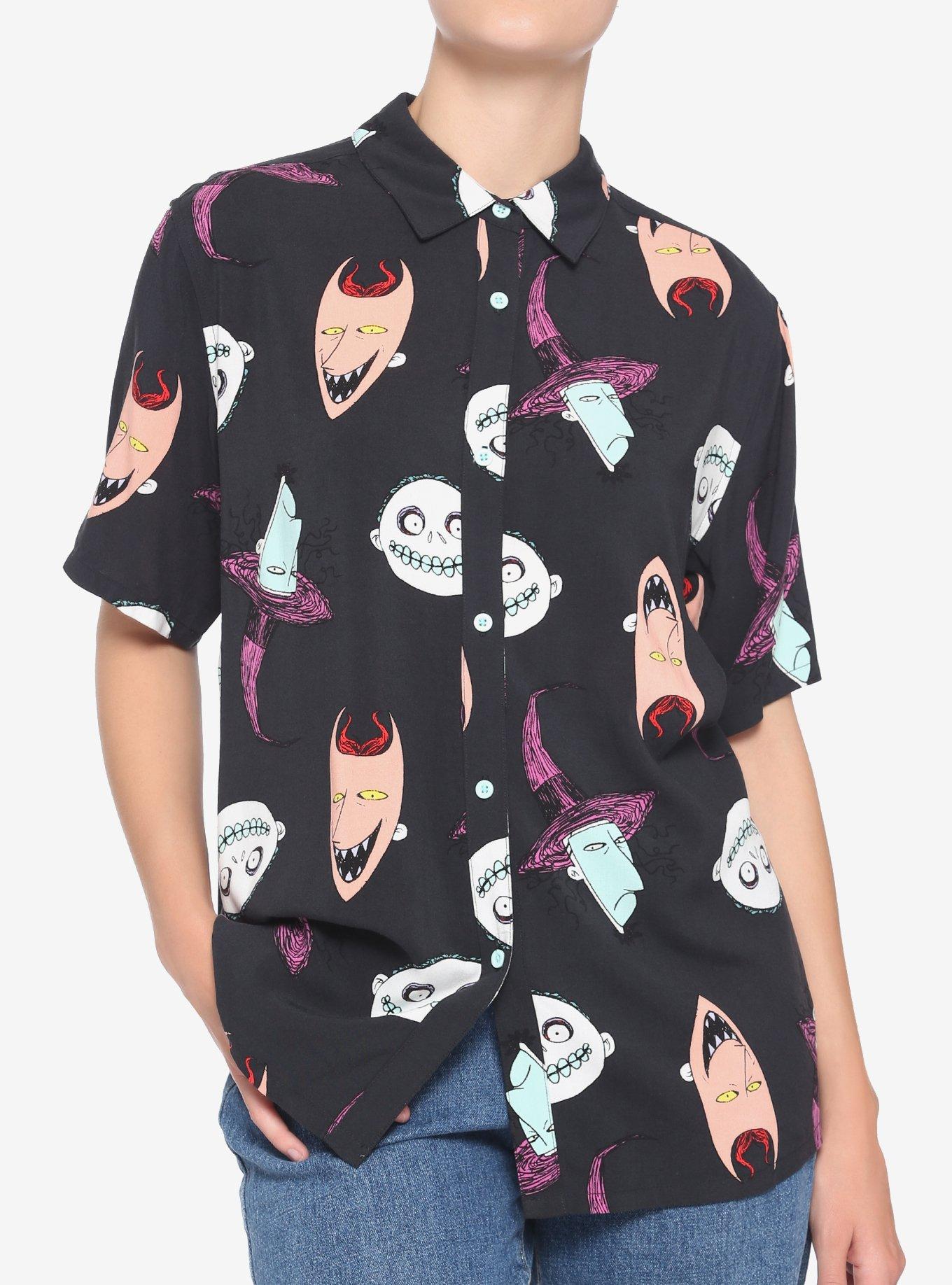 The Nightmare Before Christmas Oogie's Boys Girls Woven Button-Up, MULTI, hi-res
