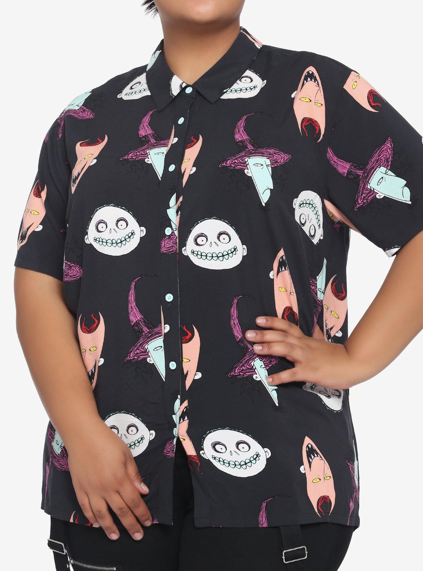 The Nightmare Before Christmas Oogie's Boys Girls Woven Button-Up Plus Size, MULTI, hi-res
