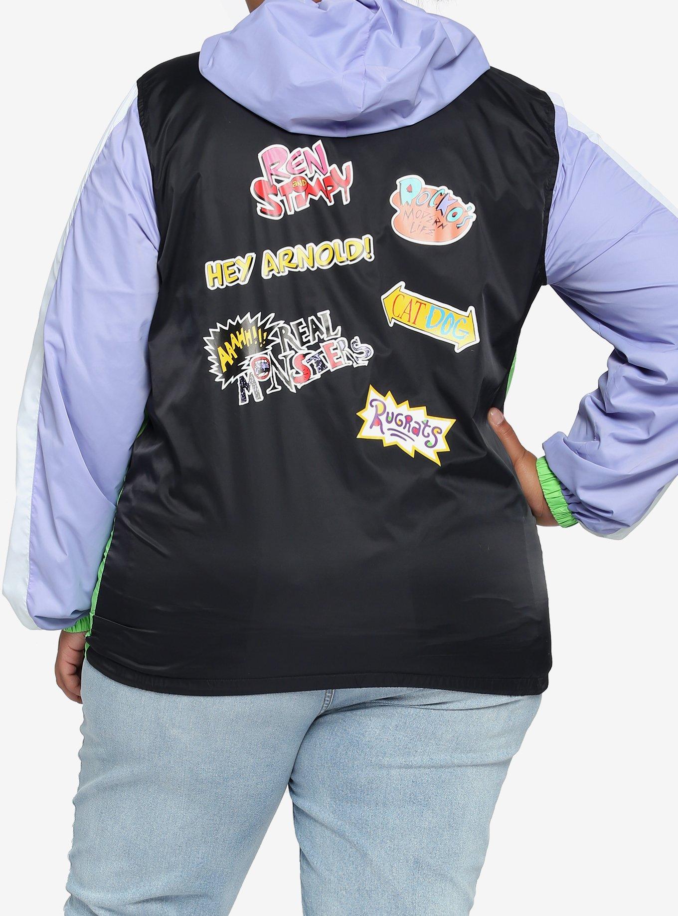 Nickelodeon '90s Logos Girls Windbreaker Plus Size, MULTI, hi-res