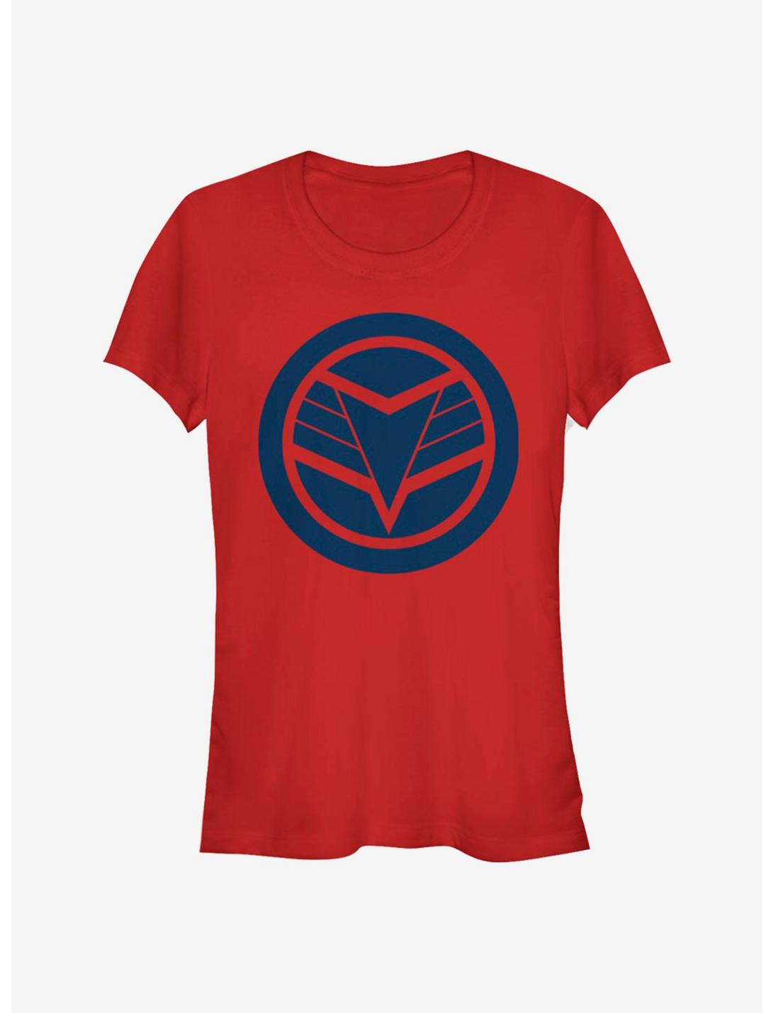 Marvel The Falcon And The Winter Soldier Blue Shield Girls T-Shirt, RED, hi-res