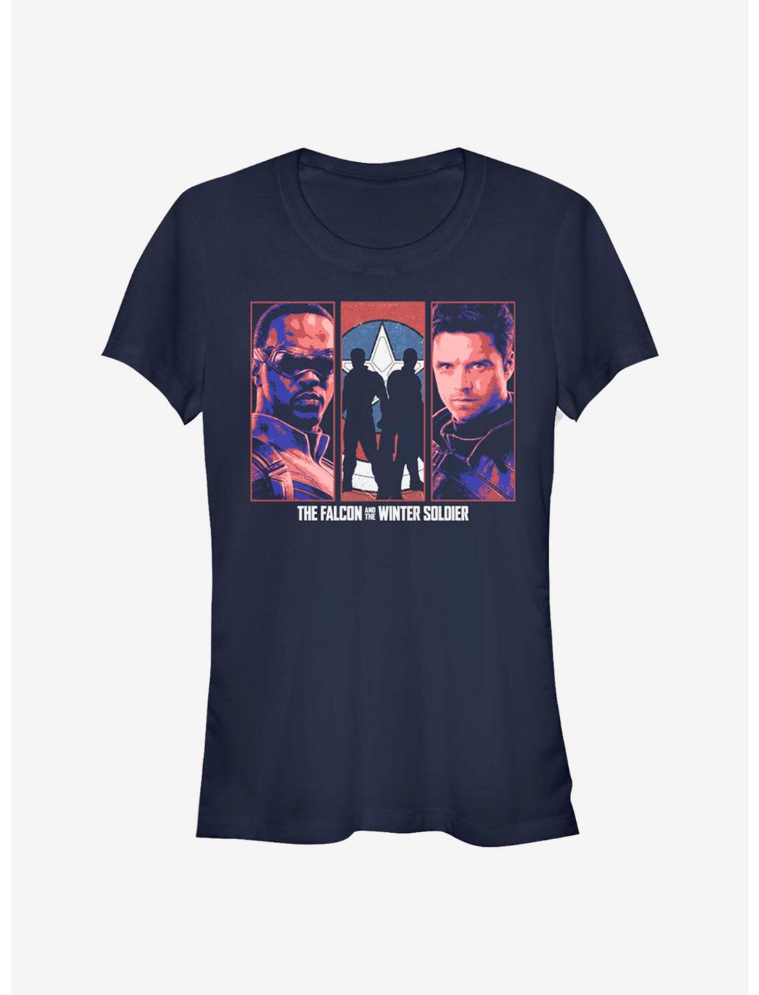 Marvel The Falcon And The Winter Soldier Group Girls T-Shirt, NAVY, hi-res